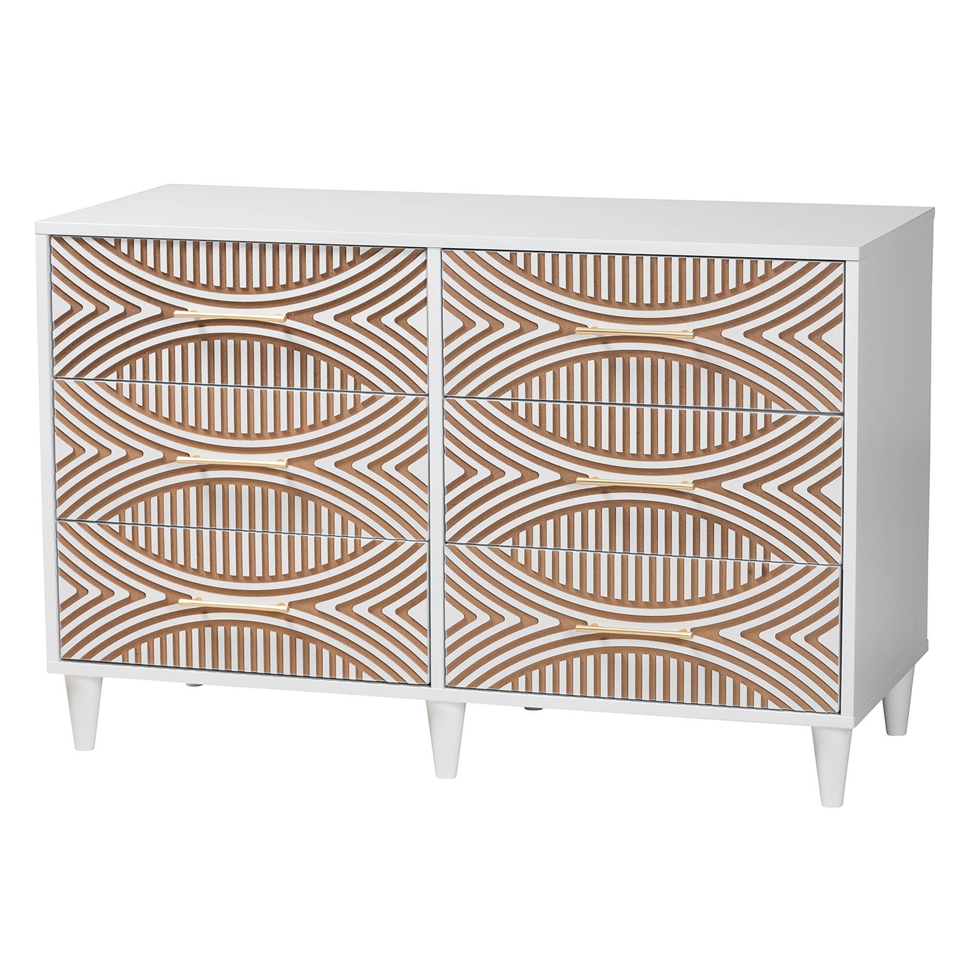 Louetta Coastal Caved Contrasting 3-Piece Bedroom Set