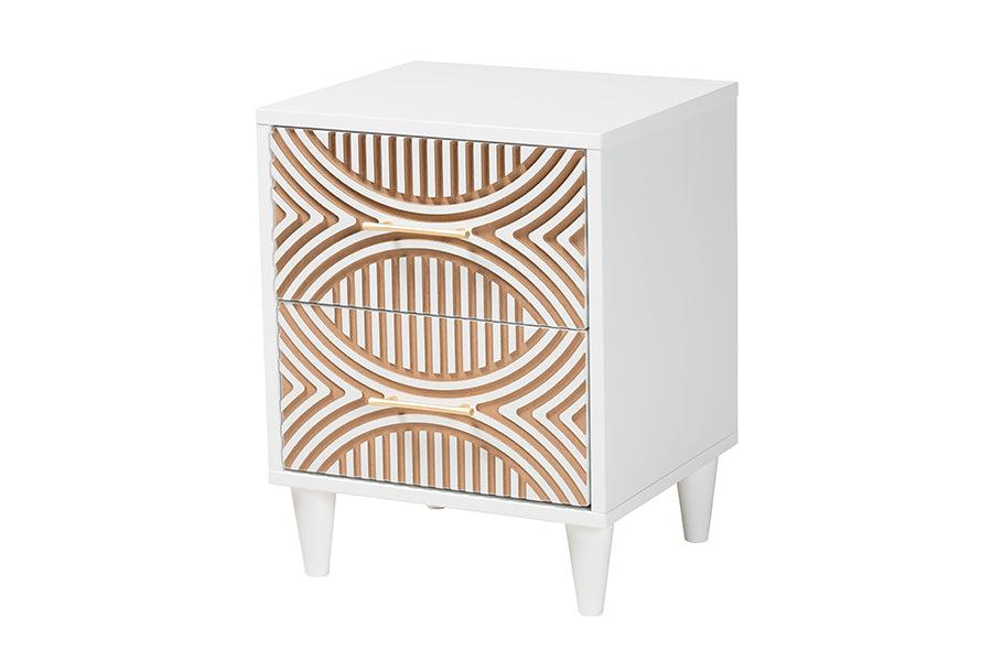 Louetta Carved Contrasting Nightstand