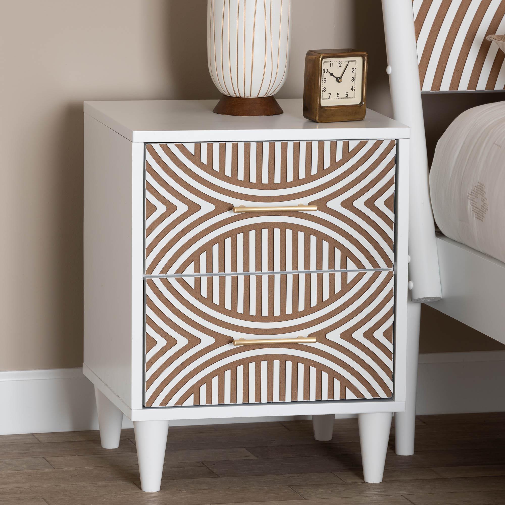 Louetta Carved Contrasting Nightstand