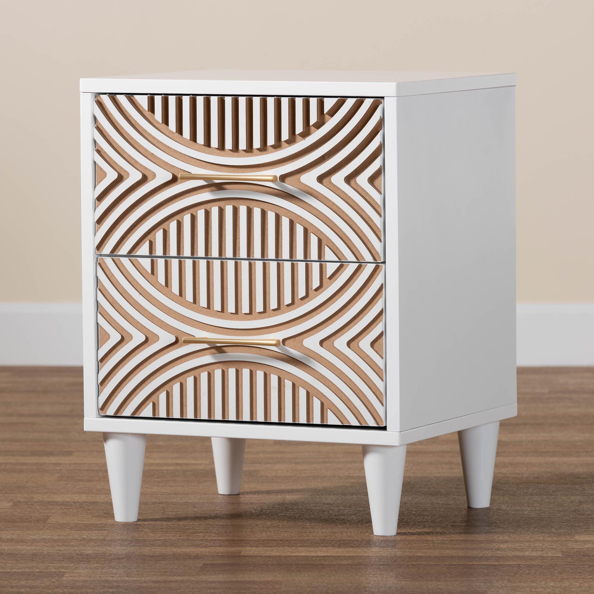 Louetta Carved Contrasting Nightstand