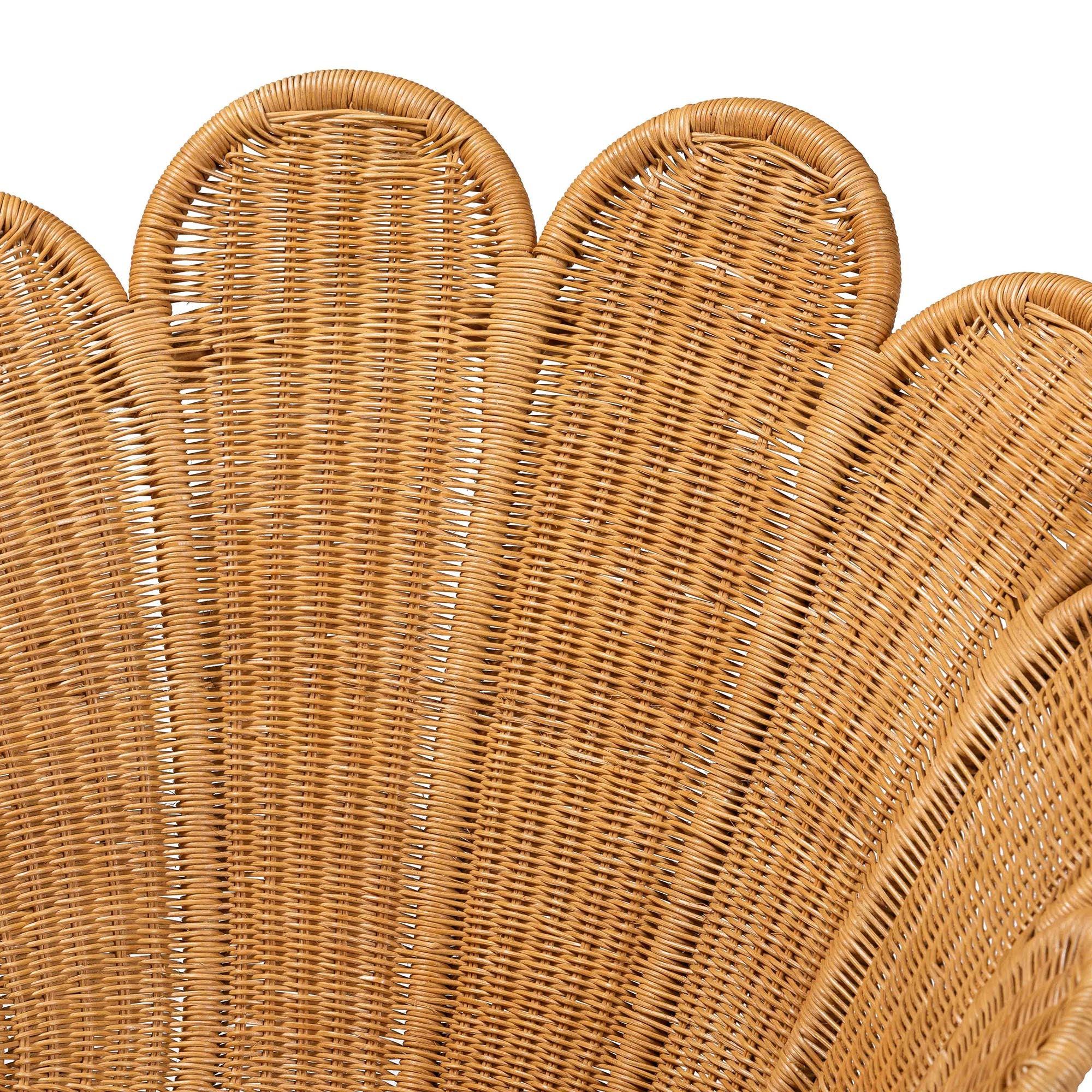 bali & pari Blossom Bohemian Honey Rattan Accent Flower Chair