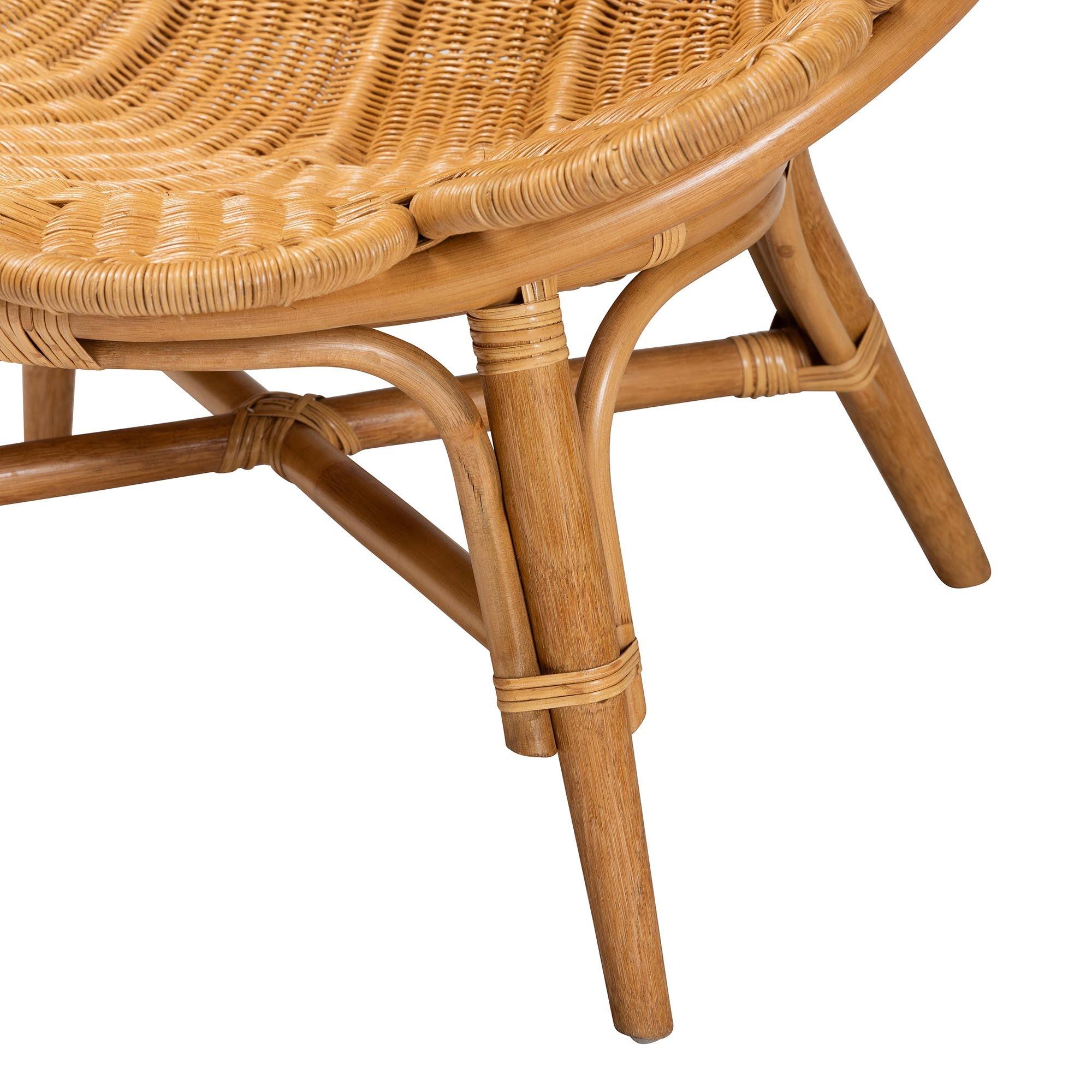 bali & pari Blossom Bohemian Honey Rattan Accent Flower Chair