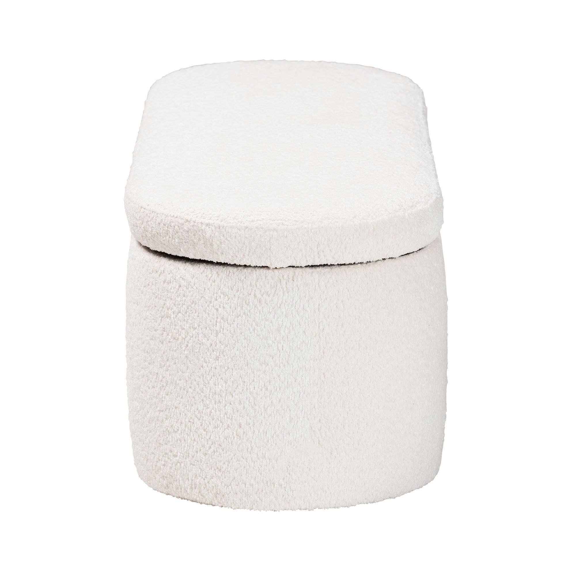 Lavina Modern Teddy-Bear Fabric Storage Bench