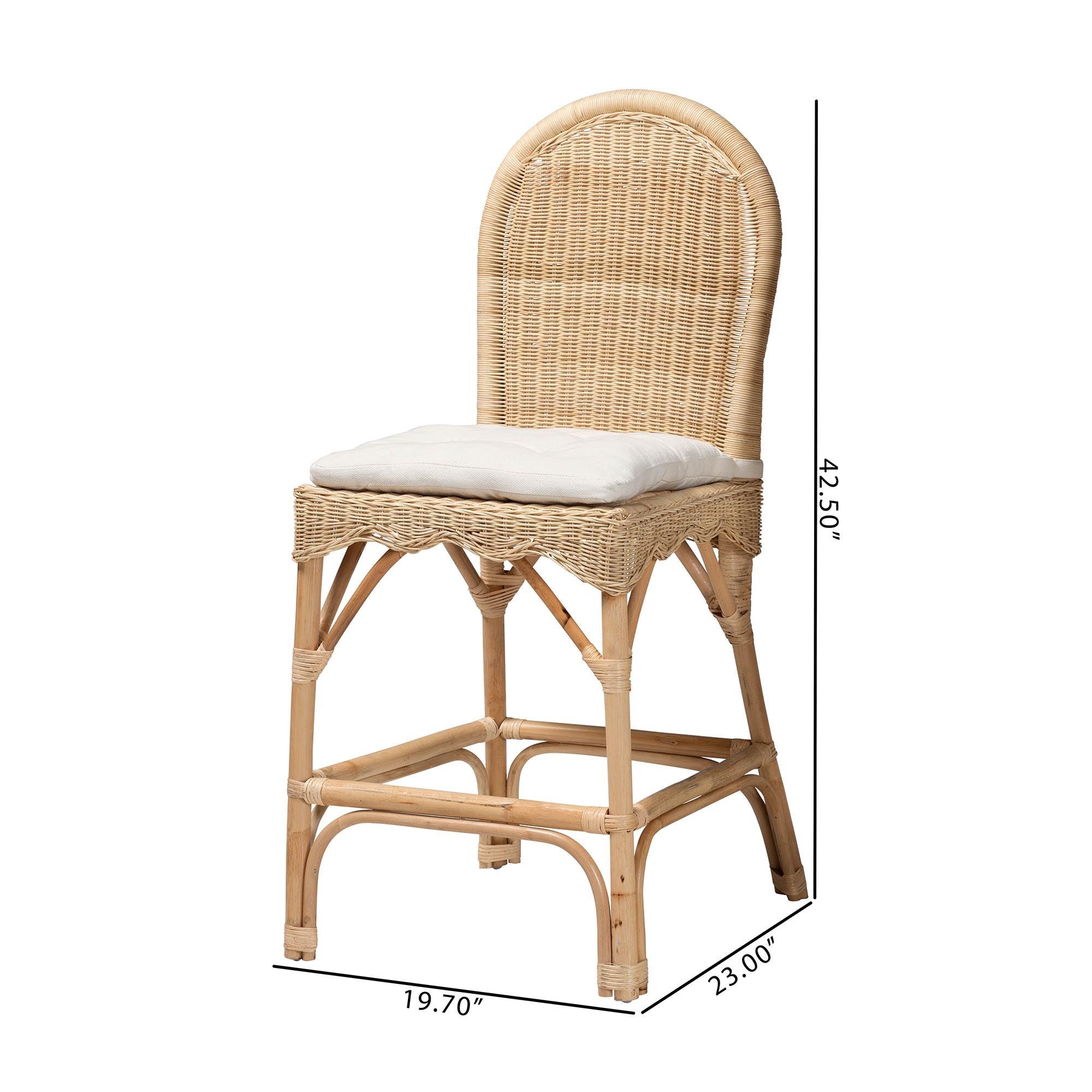 bali & pari Bilu Bohemian Rattan 2-Piece Counter Stool Set