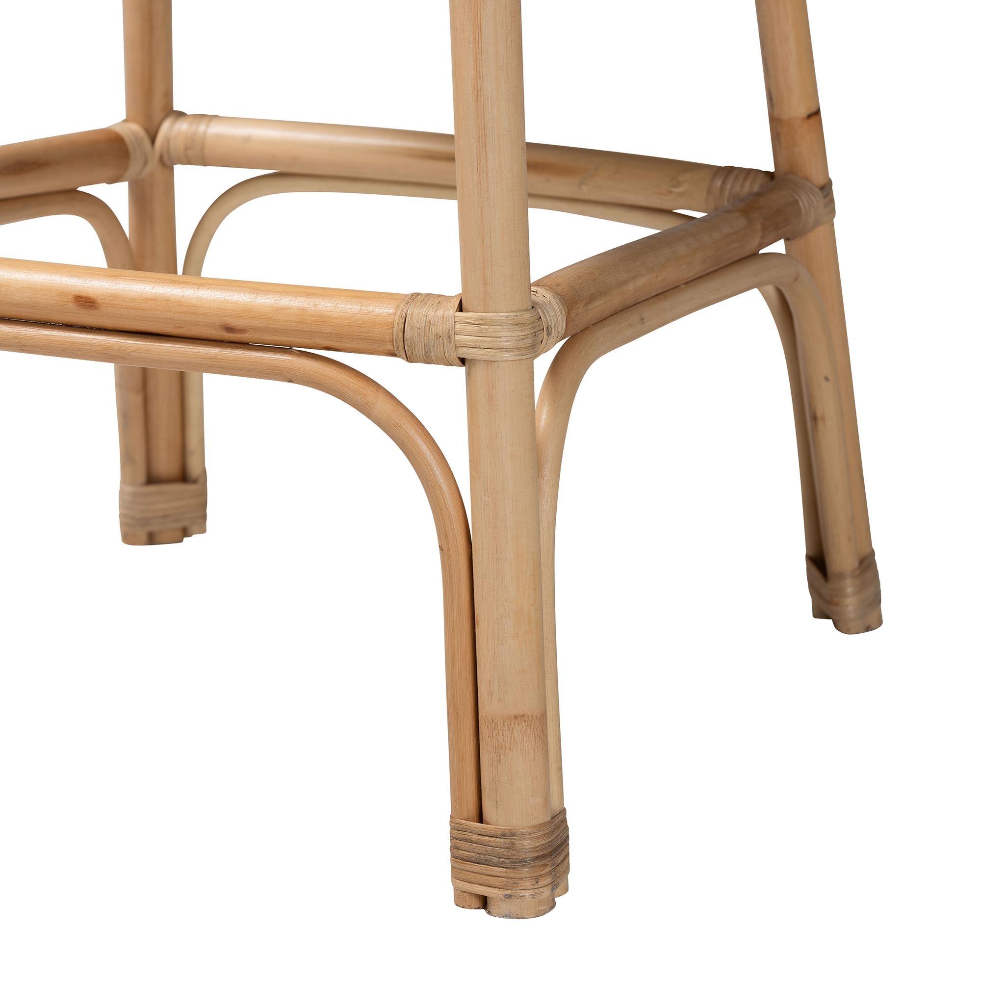 bali & pari Bilu Bohemian Rattan 2-Piece Bar Stool Set