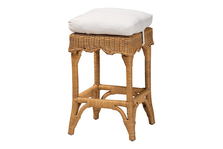 bali & pari Muy Bohemian Scallop Honey Rattan Counter Stool