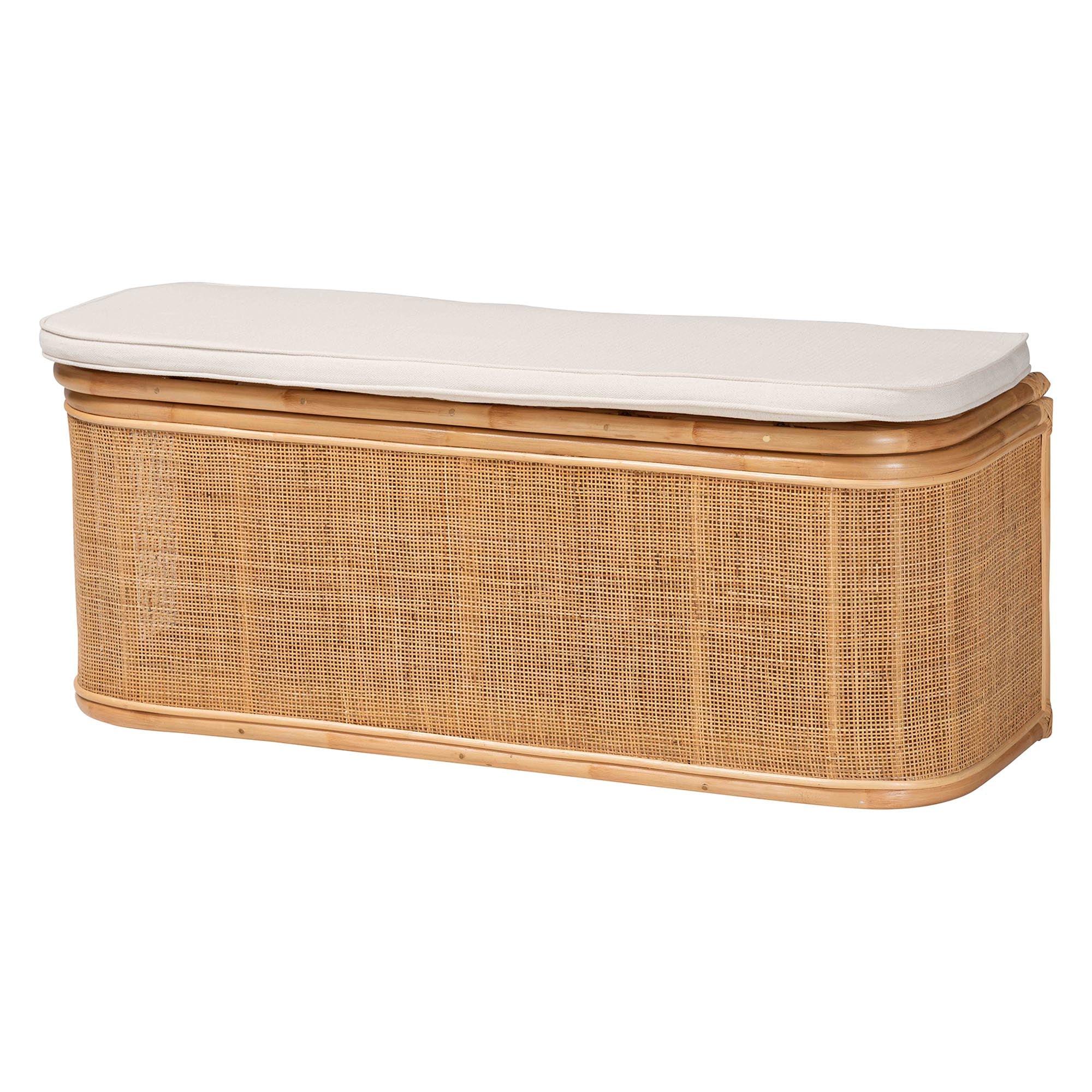 bali & pari Ishana Bohemian Rattan Storage Bench
