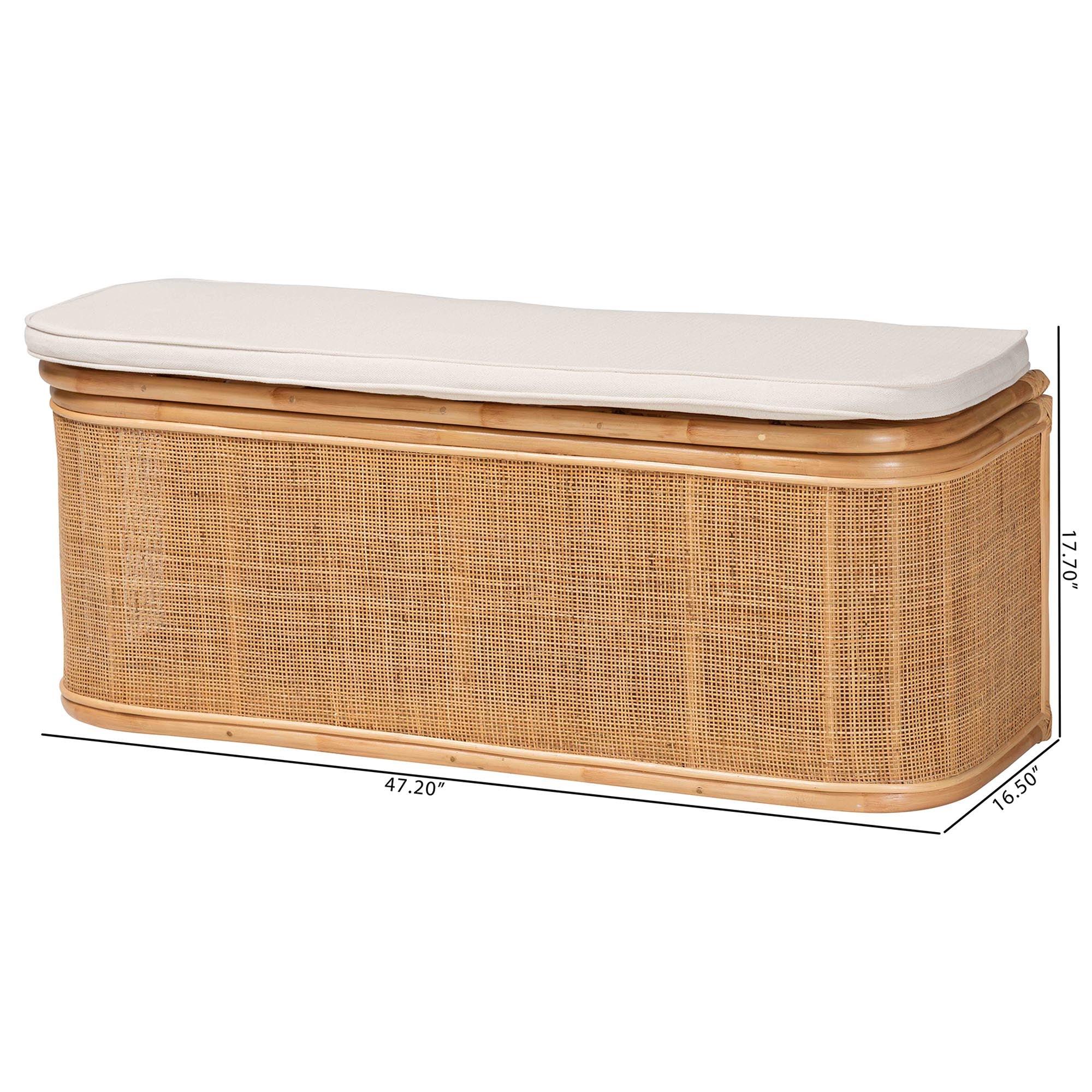 bali & pari Ishana Bohemian Rattan Storage Bench