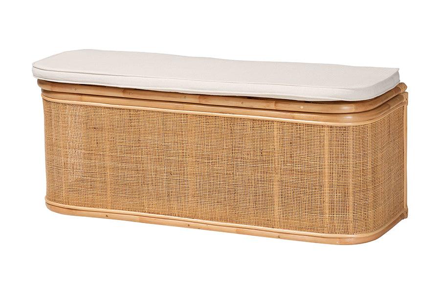 bali & pari Ishana Bohemian Rattan Storage Bench