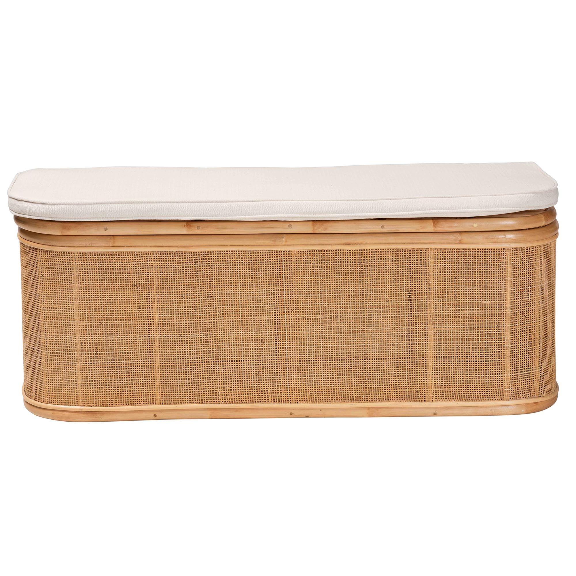 bali & pari Ishana Bohemian Rattan Storage Bench