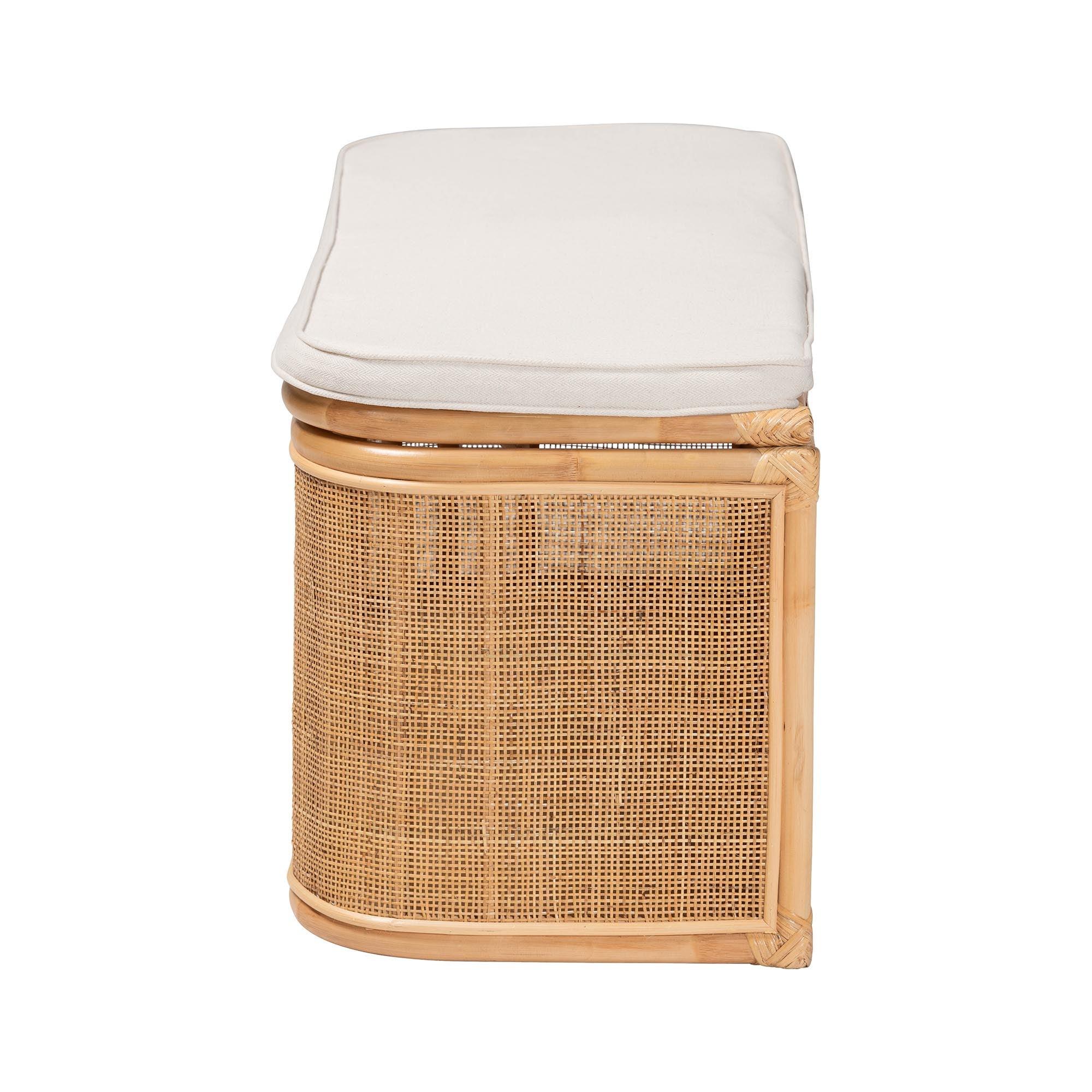 bali & pari Ishana Bohemian Rattan Storage Bench