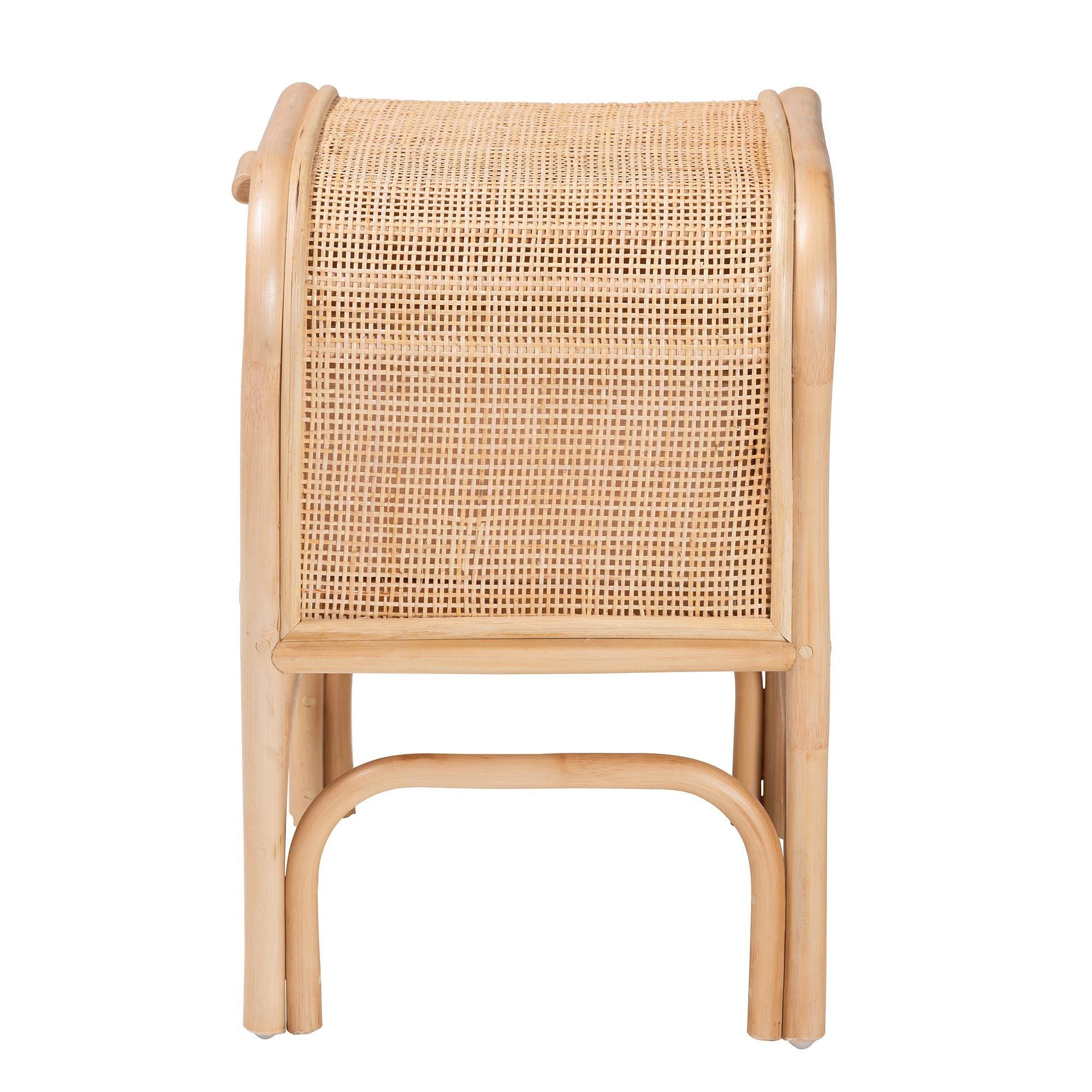bali & pari Carabella Bohemian Rattan 1-Drawer Nightstand