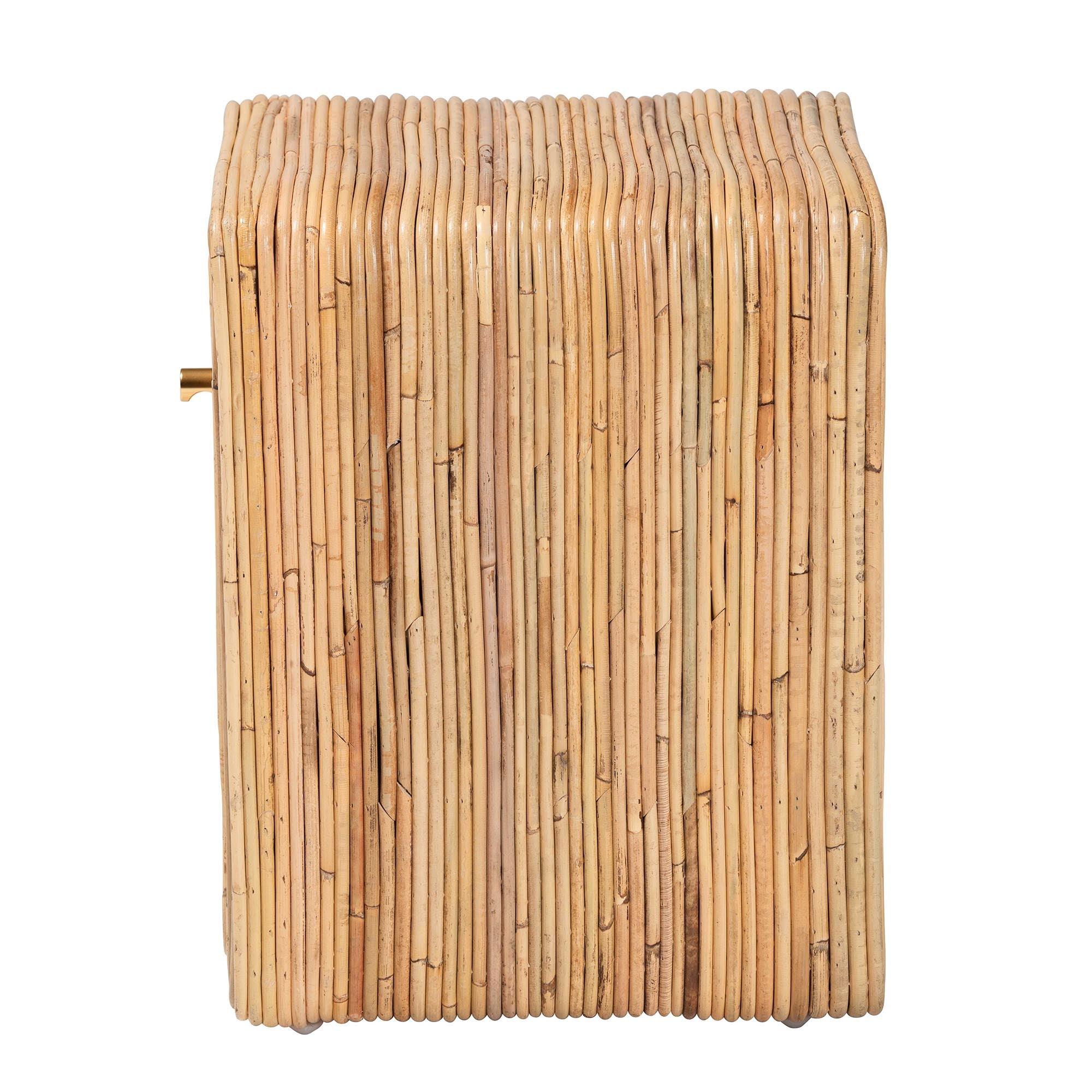 bali & pari Rosina Bohemian Rattan 1-Drawer Nightstand