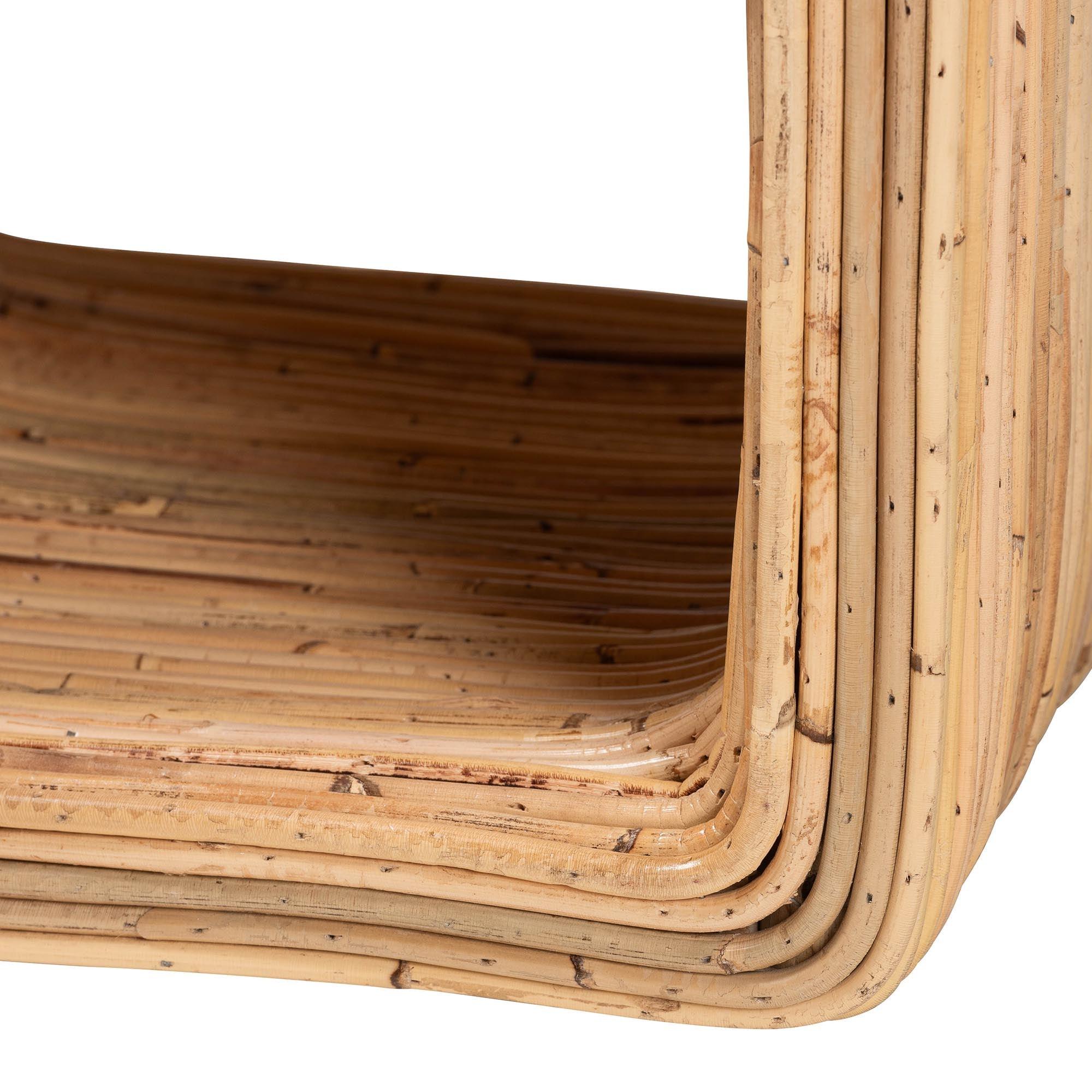 bali & pari Rosina Bohemian Rattan 1-Drawer Nightstand