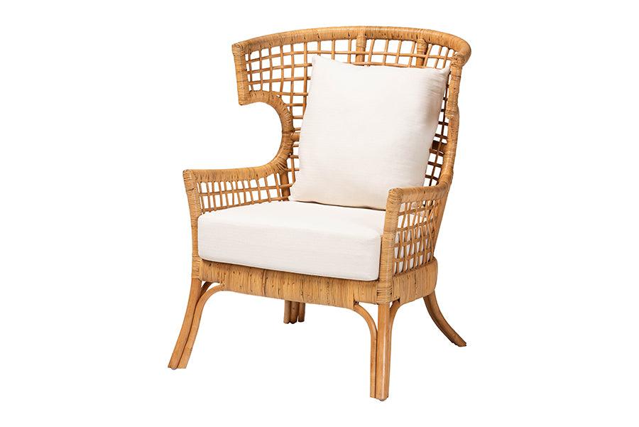 bali & pari Regina Bohemian Light Honey Rattan Arm Chair