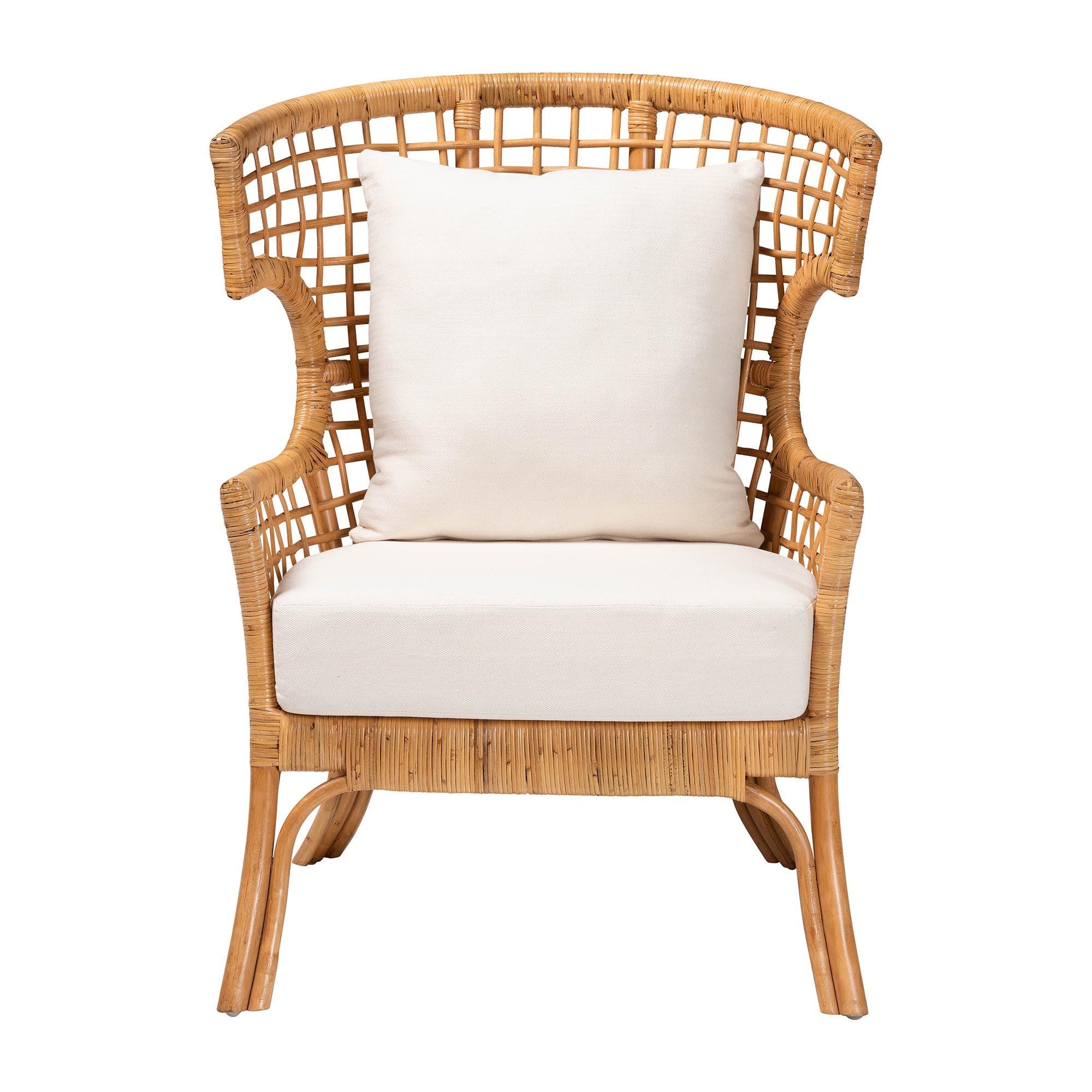 bali & pari Regina Bohemian Light Honey Rattan Arm Chair