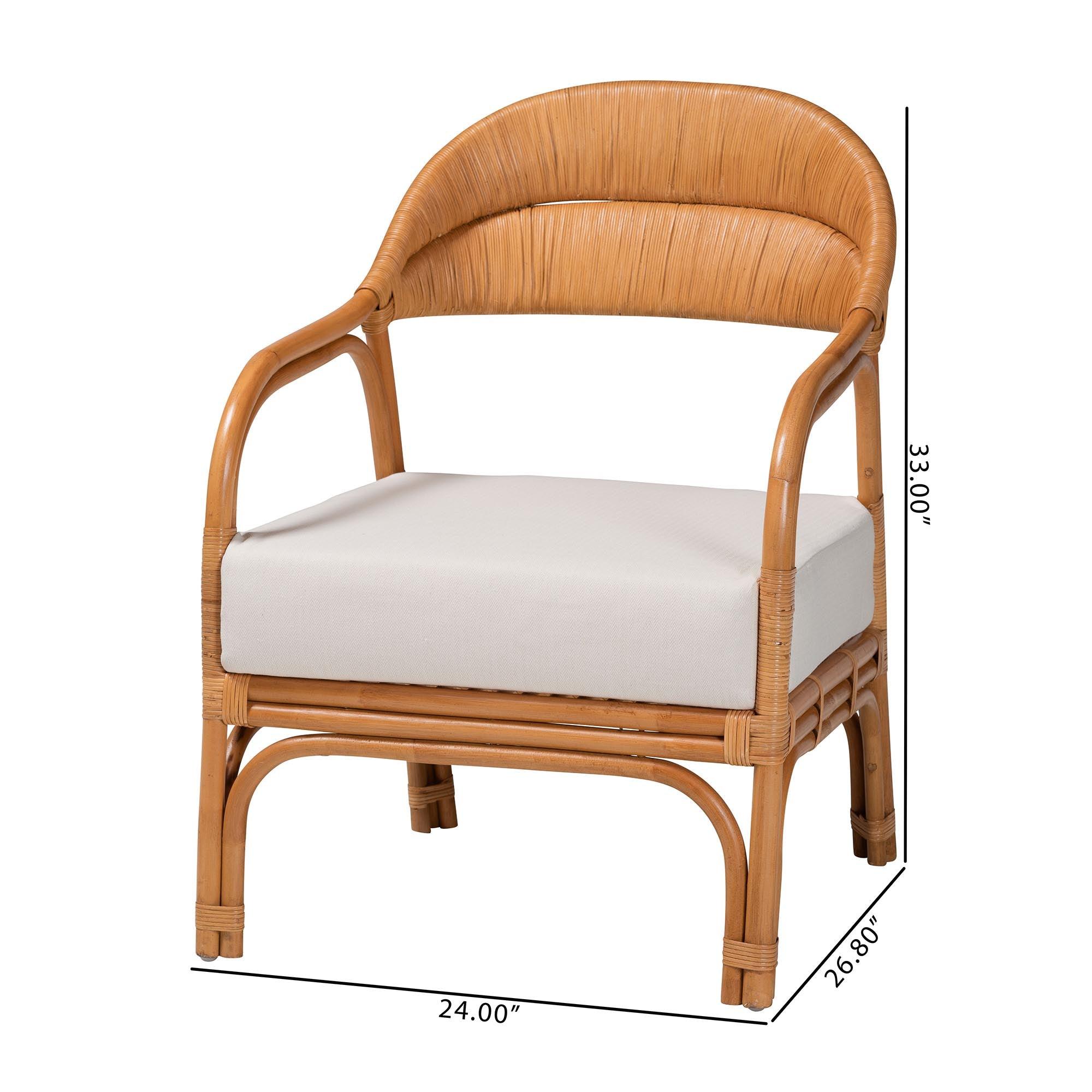 bali & pari Marisa Bohemian Light Honey Rattan Arm Chair