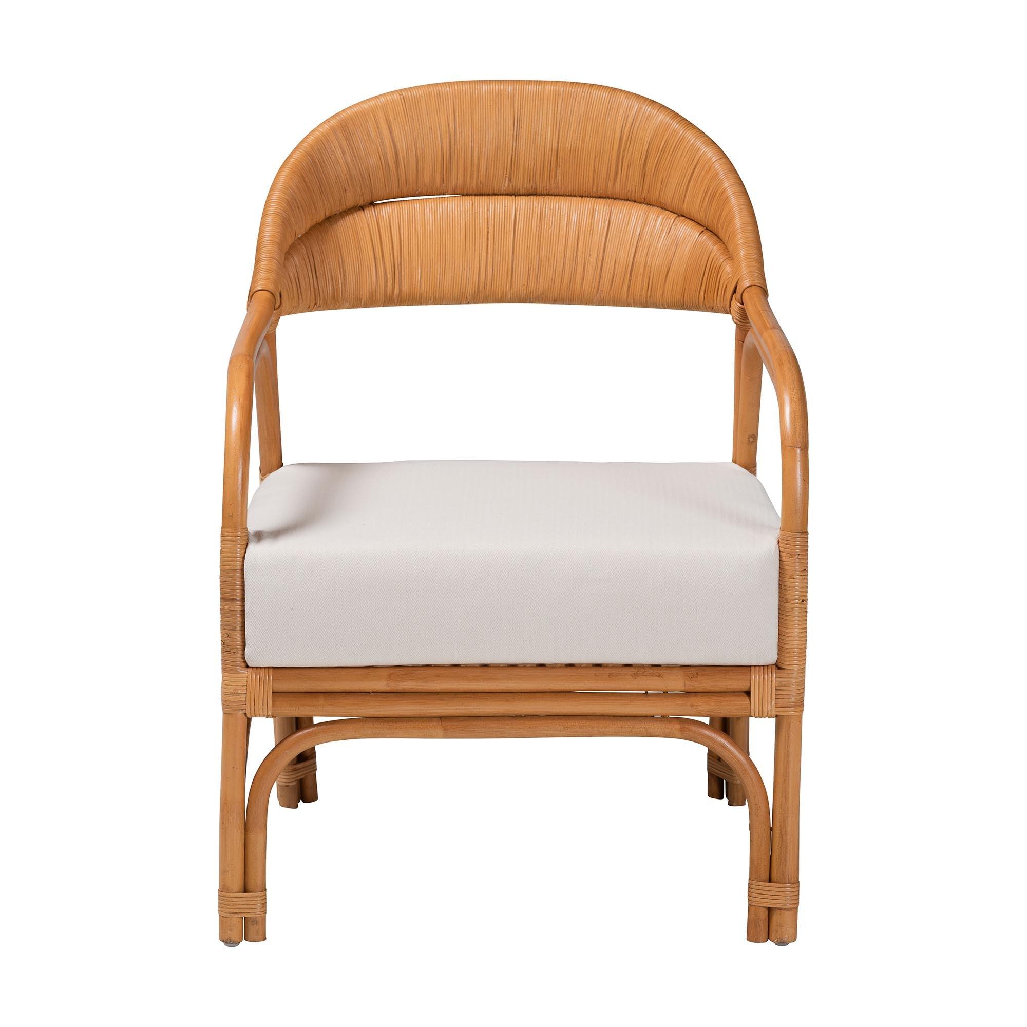 bali & pari Marisa Bohemian Light Honey Rattan Arm Chair