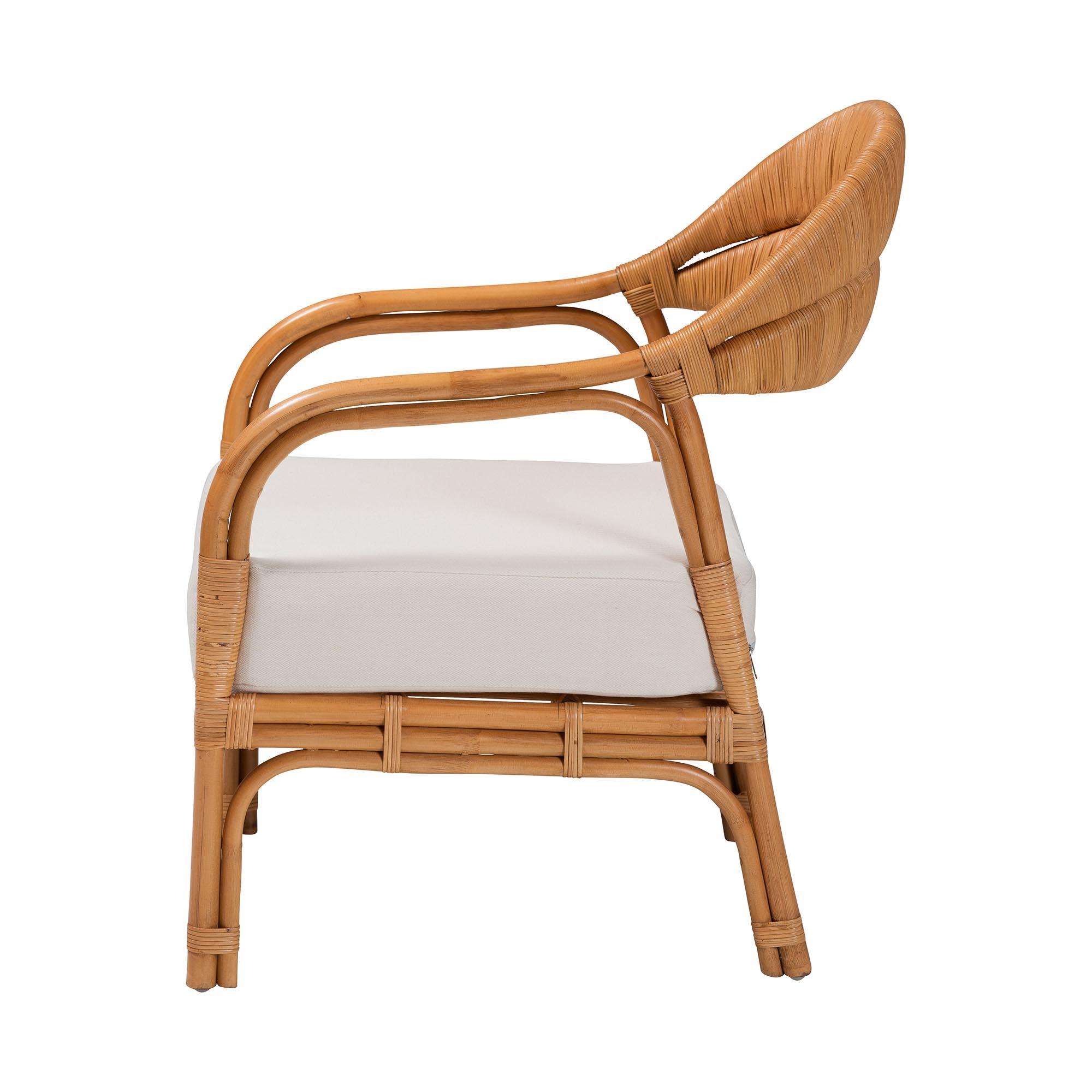 bali & pari Marisa Bohemian Light Honey Rattan Arm Chair