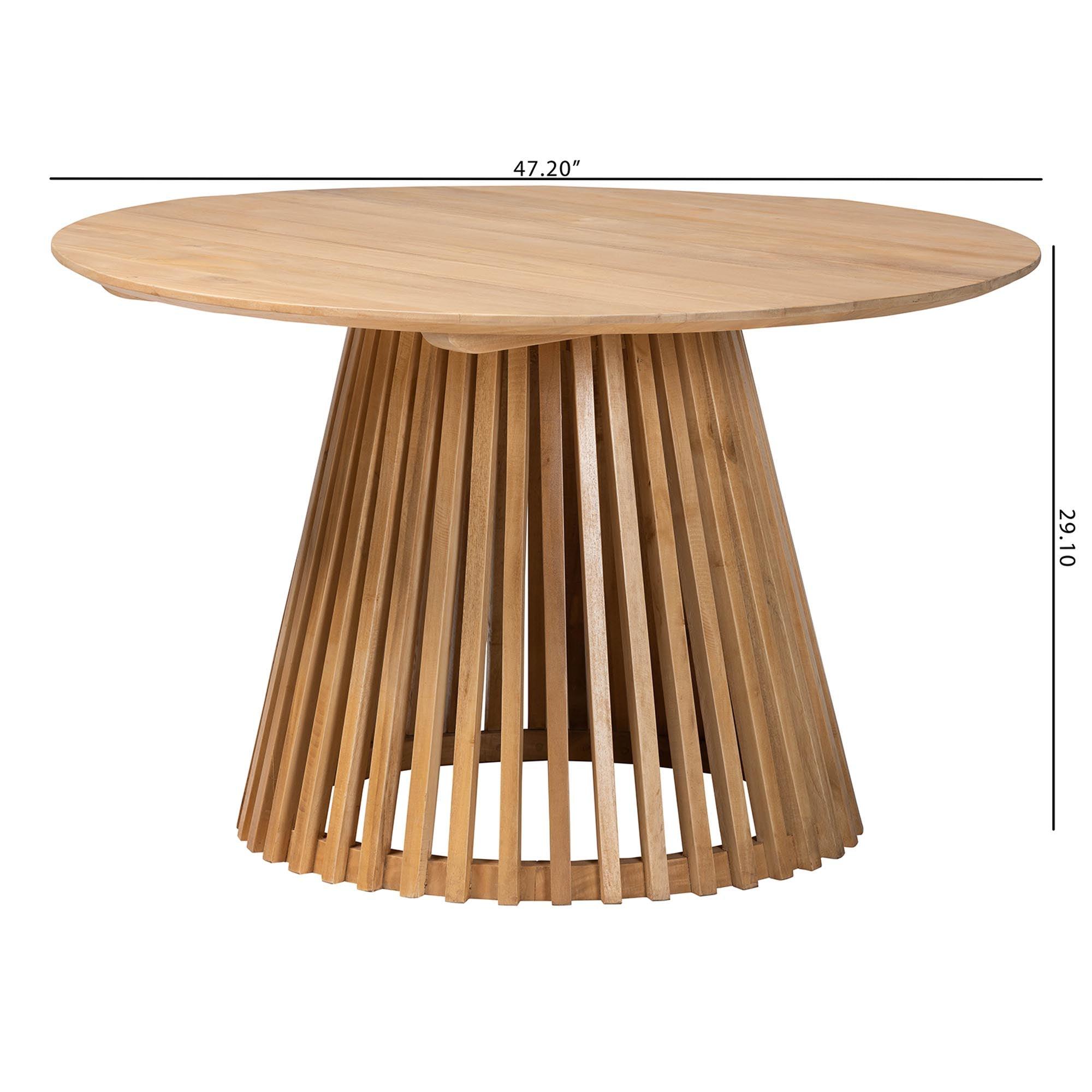 bali & pari Caribic Modern Slatted Acacia Wood Dining Table