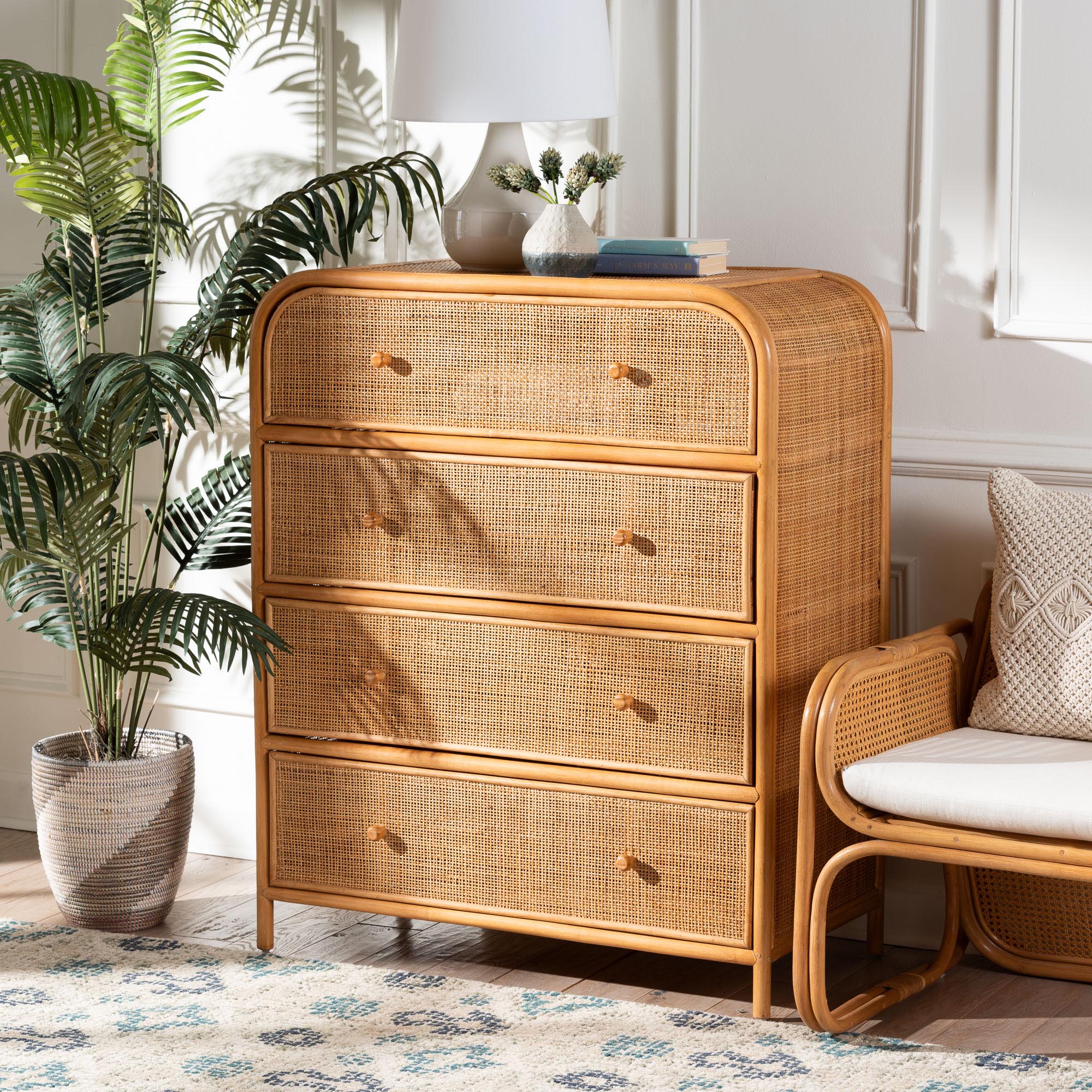 Bali & Pari Sampit Rattan 4-Drawer Storage Cabinet