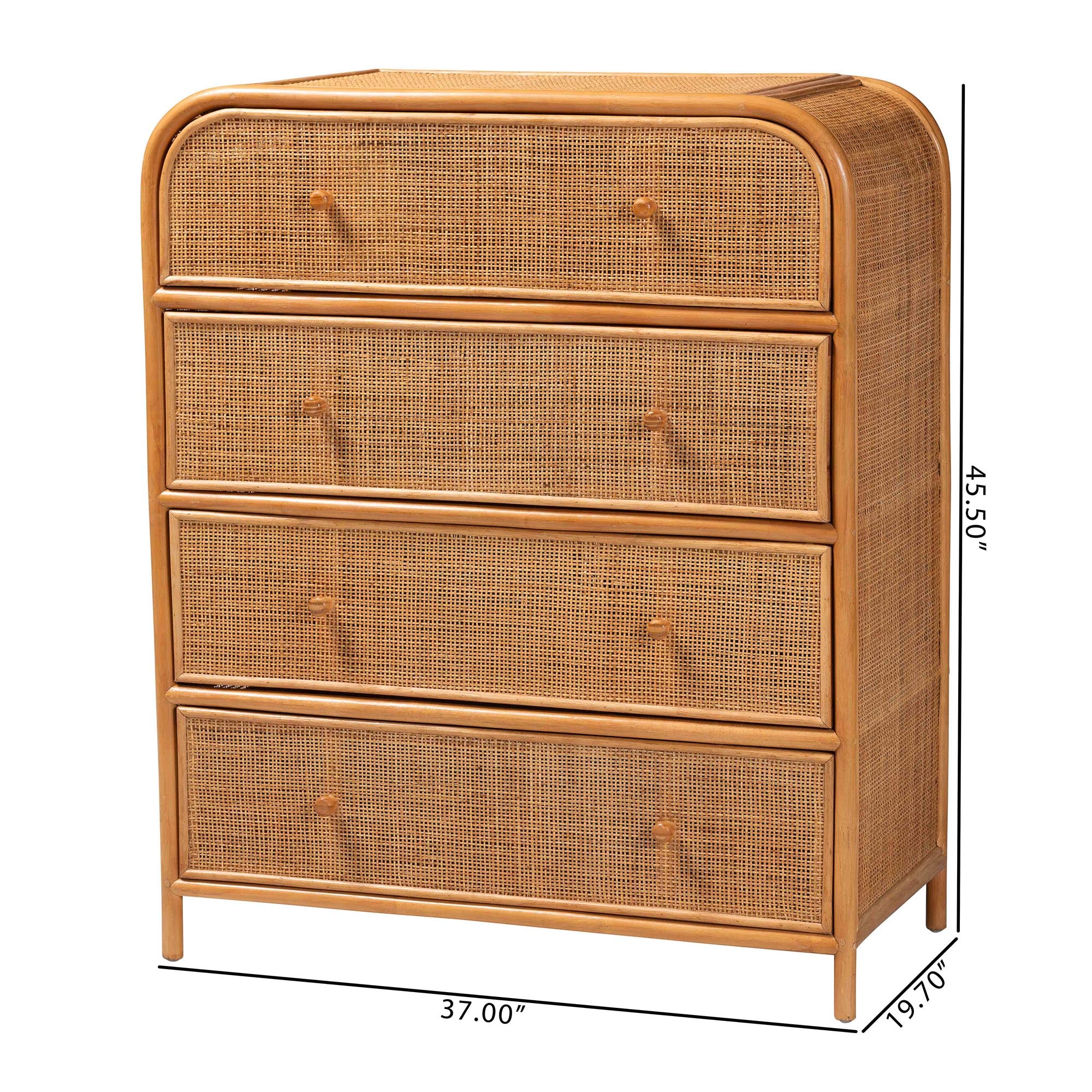 Bali & Pari Sampit Rattan 4-Drawer Storage Cabinet