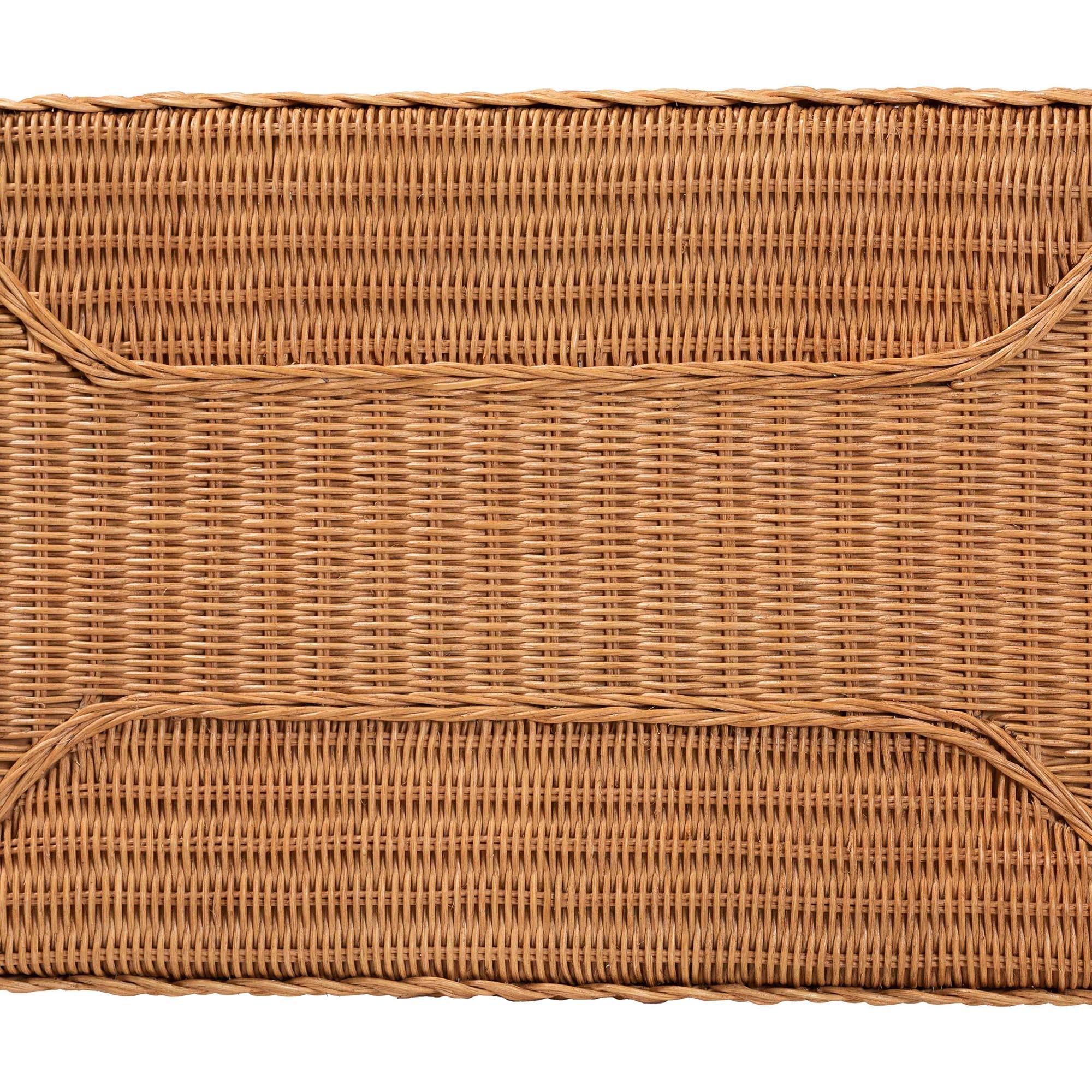 bali & pari Minahasa Bohemian Light Honey Braided Rattan Side Table