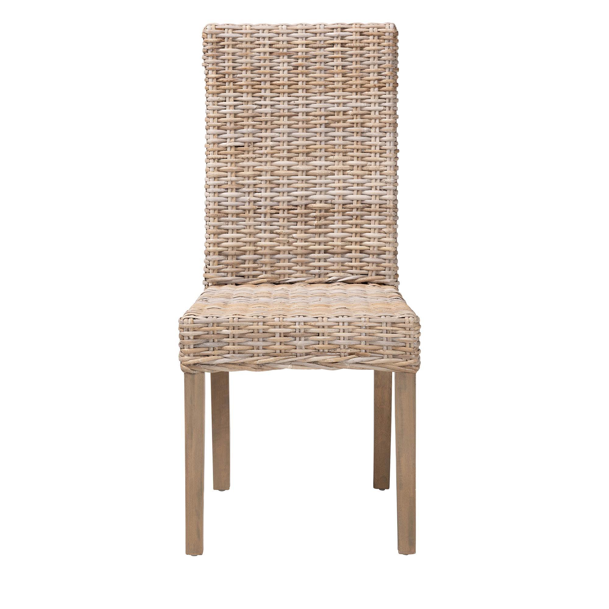 bali & pari Nevina Bohemian Kubu Rattan and Mango Wood Dining Chair