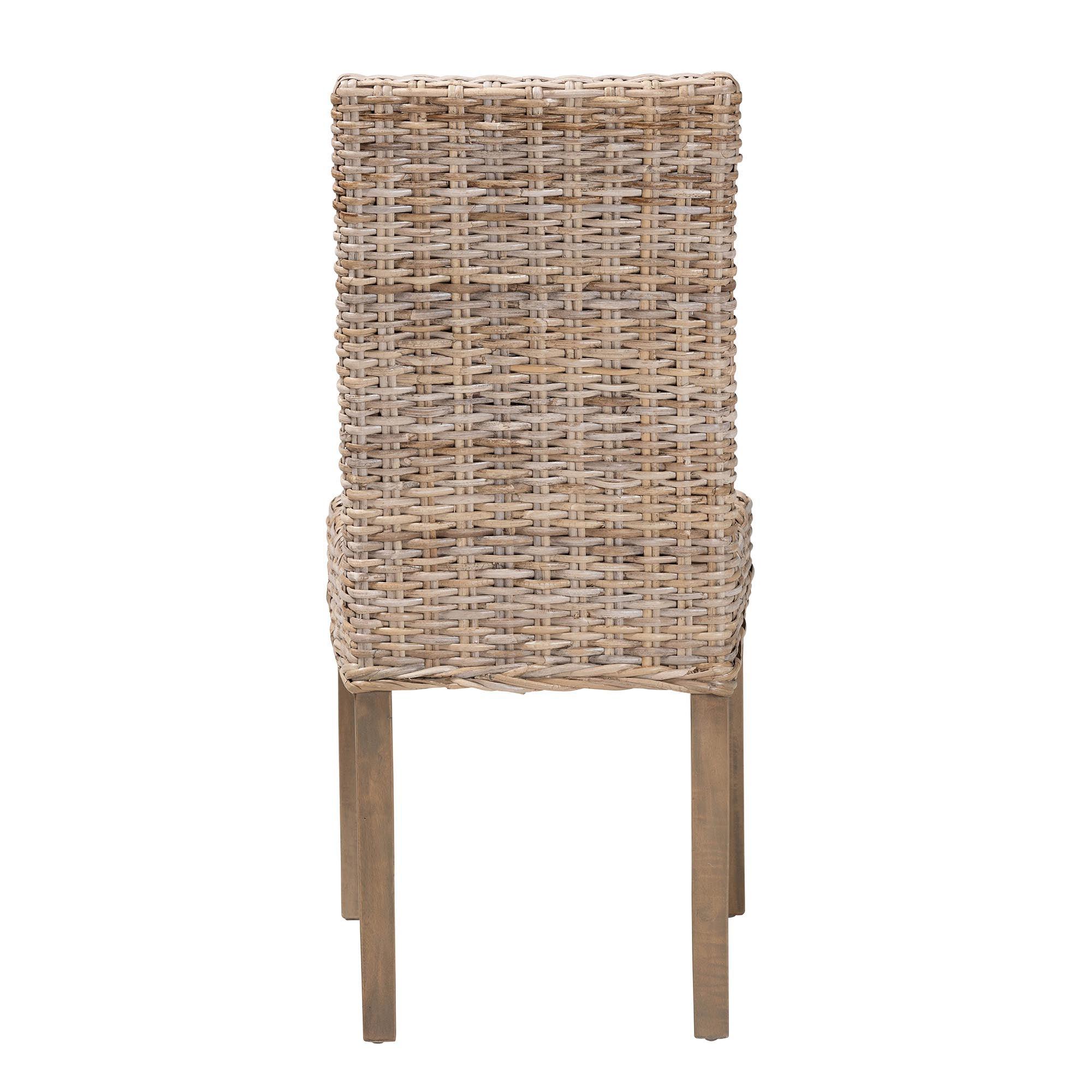 bali & pari Nevina Bohemian Kubu Rattan and Mango Wood Dining Chair