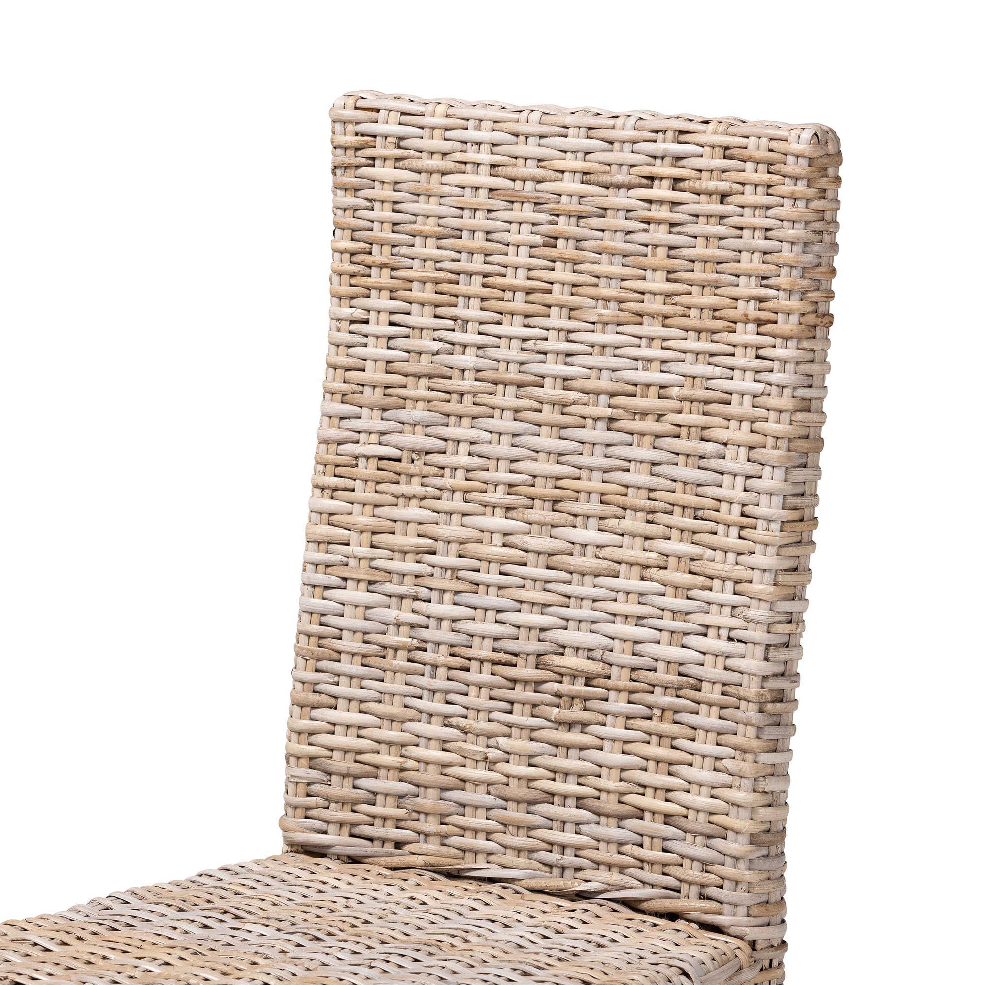 bali & pari Nevina Bohemian Kubu Rattan and Mango Wood Dining Chair