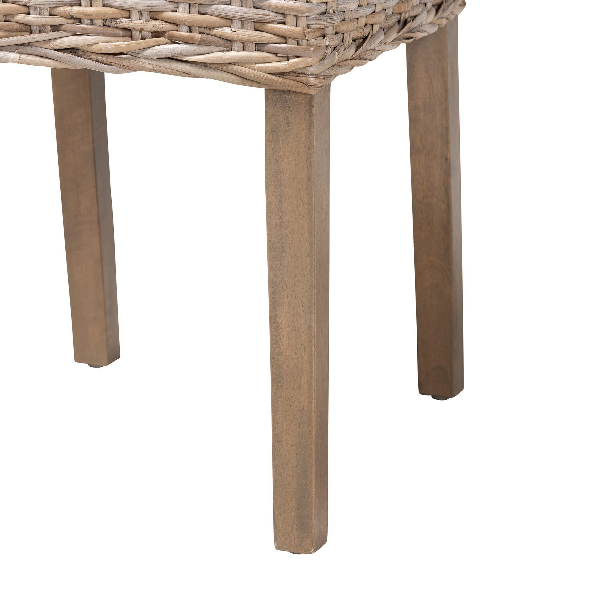 bali & pari Nevina Bohemian Kubu Rattan and Mango Wood Dining Chair