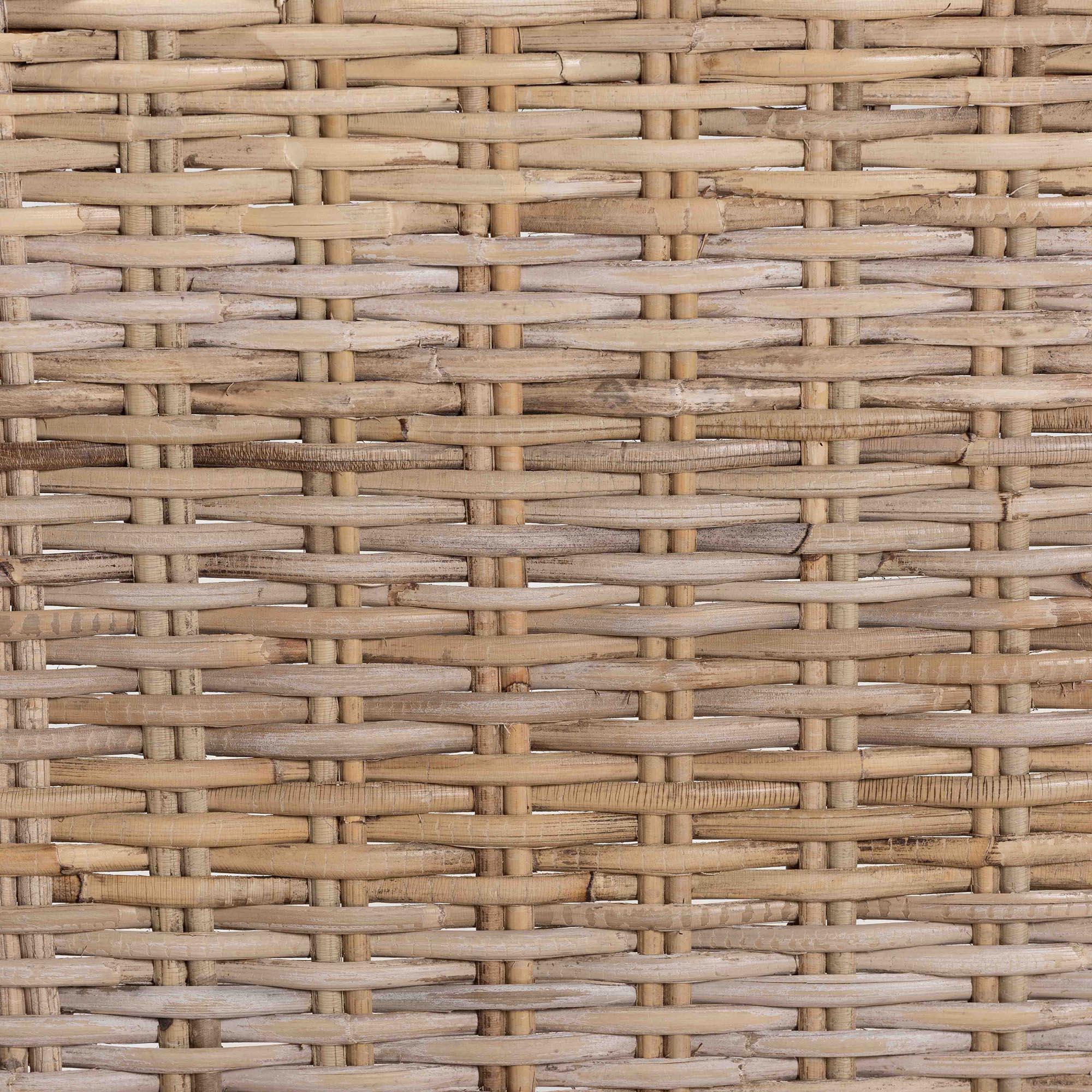 bali & pari Magy Modern Bohemian Kubu Rattan and Mahogany Wood Bar Stool