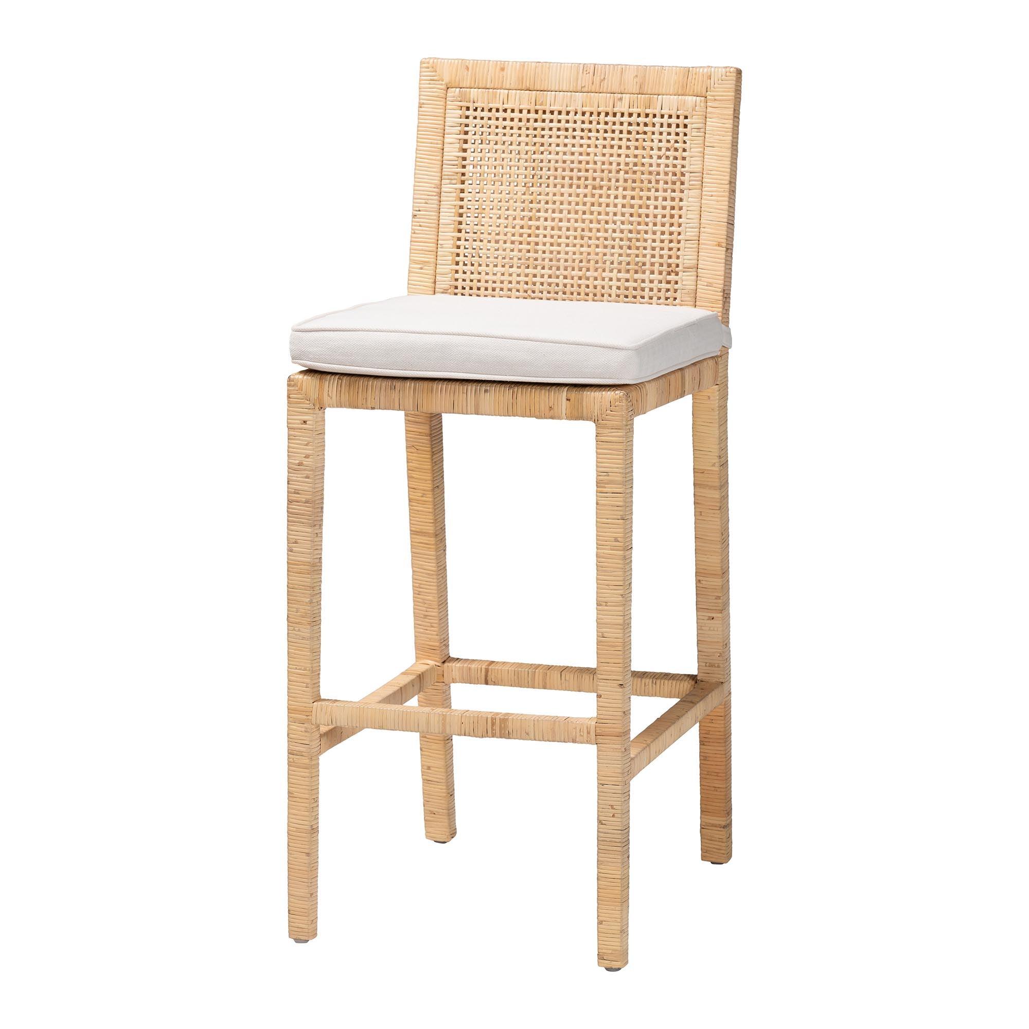 bali & pari Sofia Bohemian Rattan Bar Stool