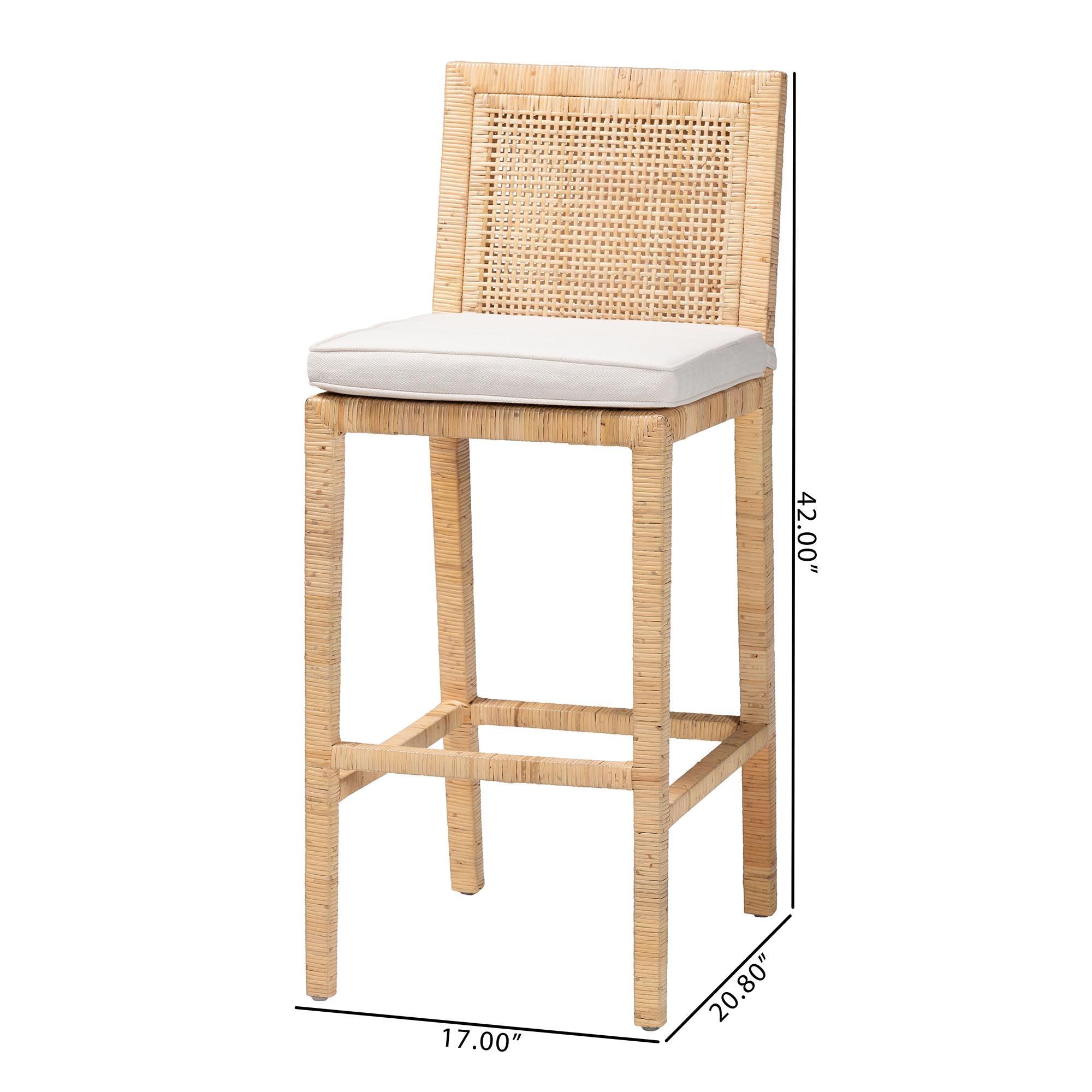 bali & pari Sofia Bohemian Rattan Bar Stool