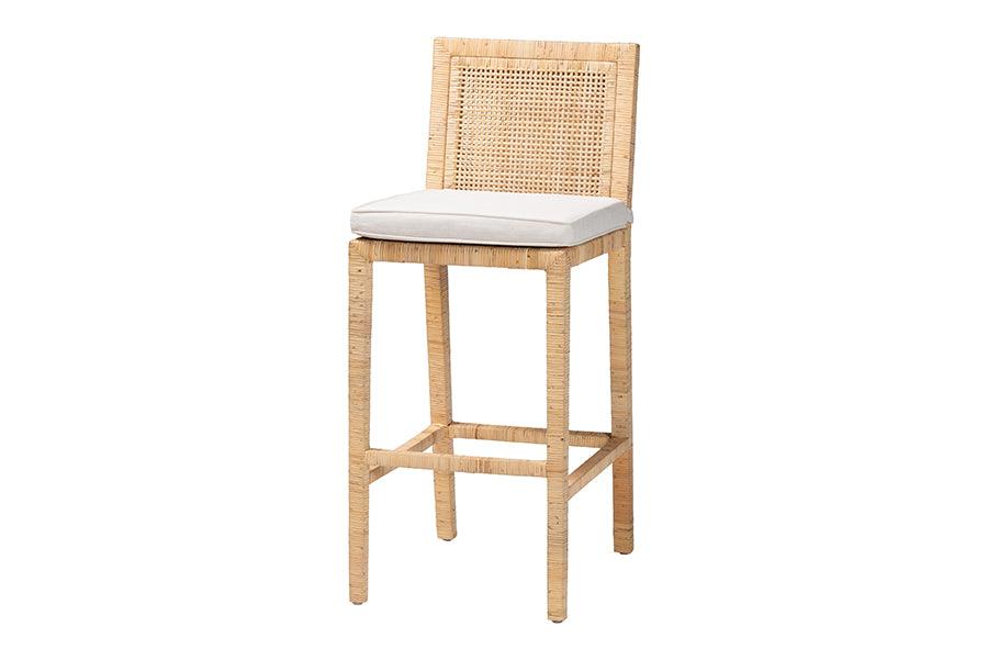 bali & pari Sofia Bohemian Rattan Bar Stool