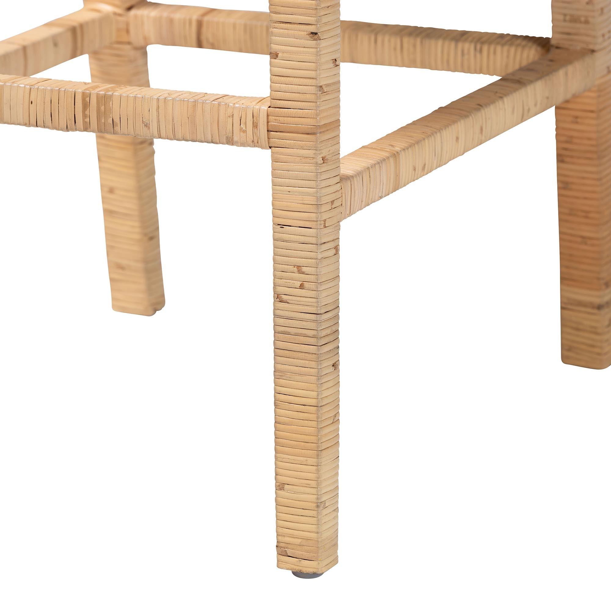 bali & pari Sofia Bohemian Rattan Bar Stool