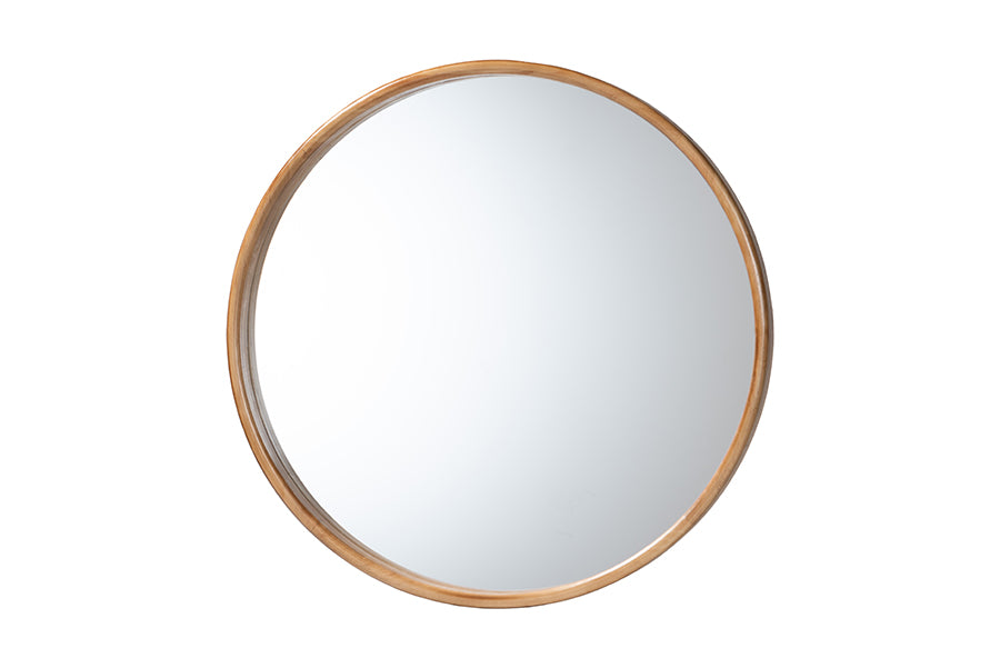 Tazara Japandi Round Accent Wall Mirror