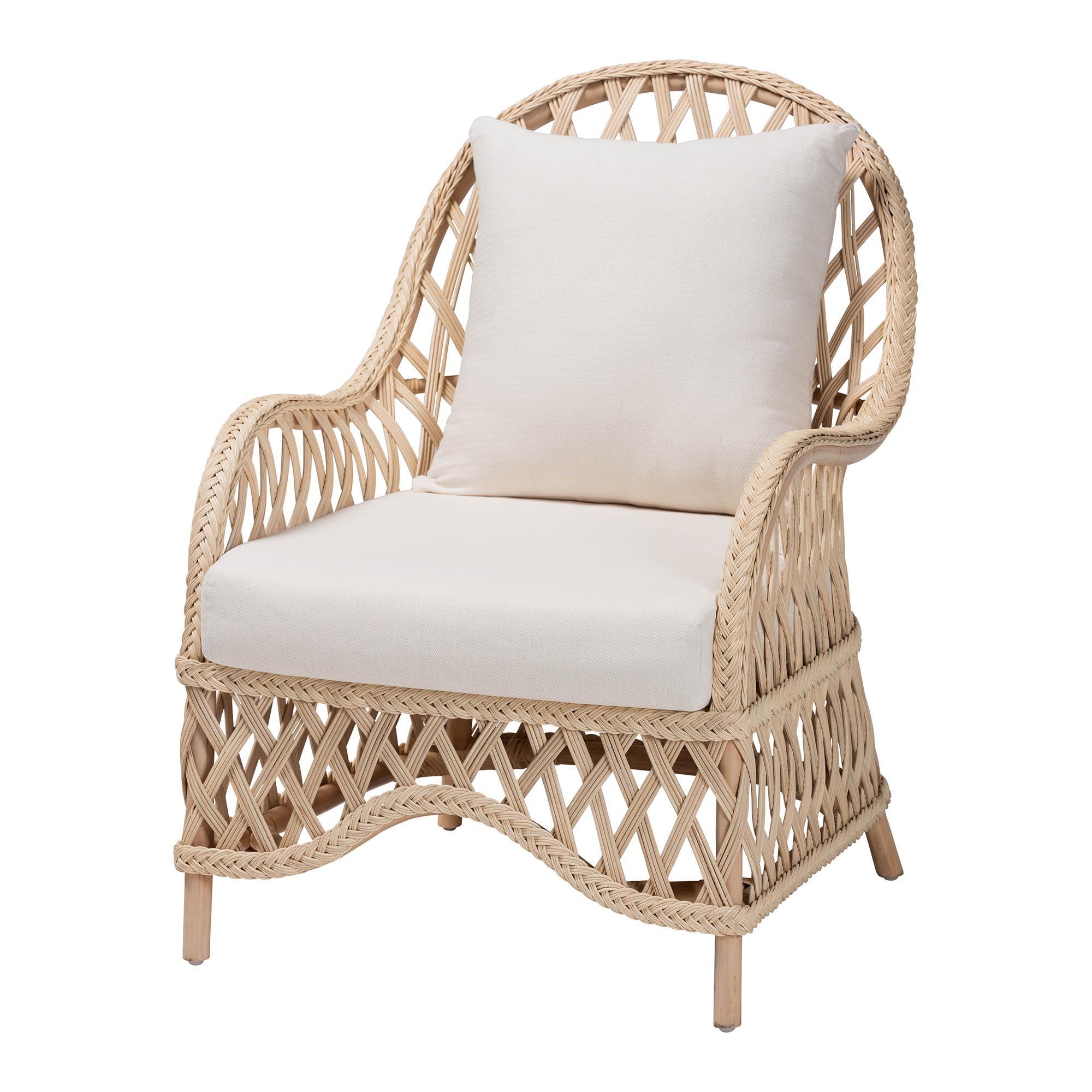 bali & pari Florence Bohemian Braided Rattan Arm Chair