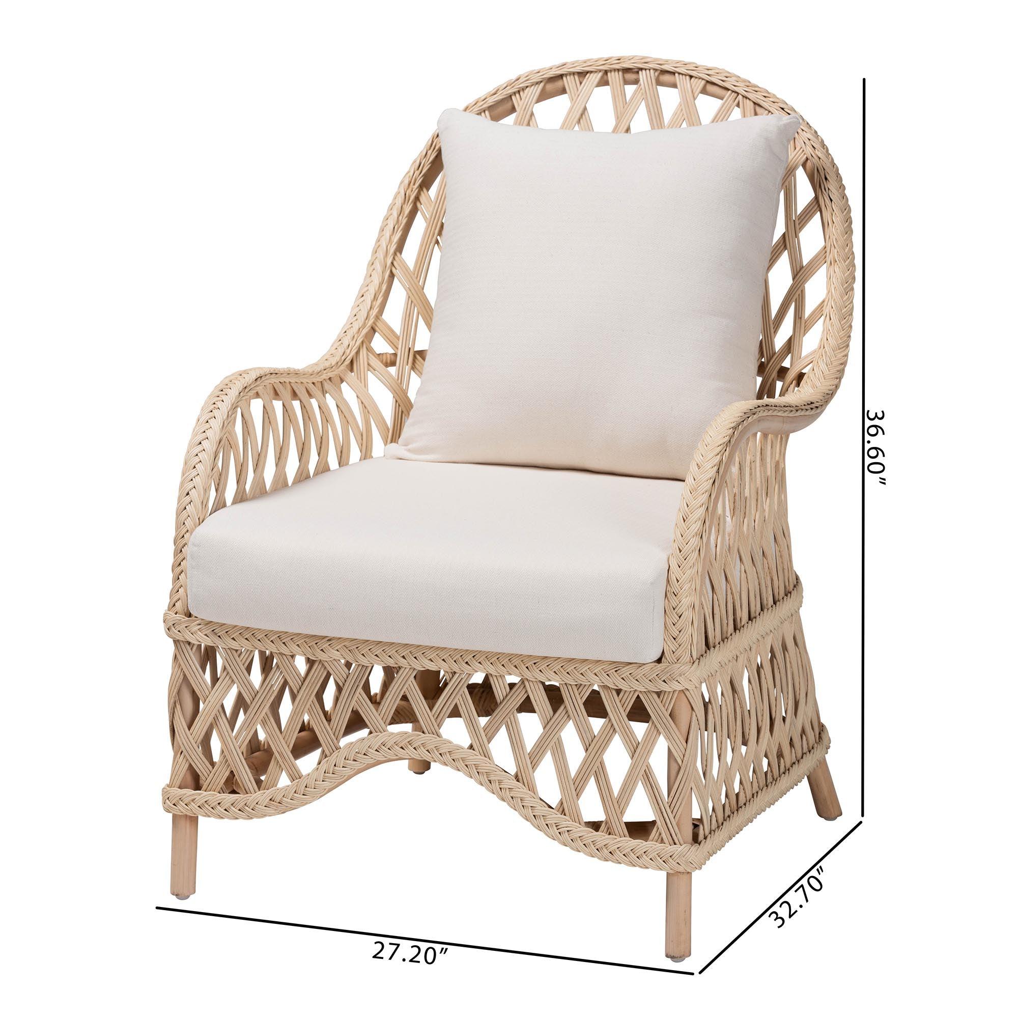 bali & pari Florence Bohemian Braided Rattan Arm Chair