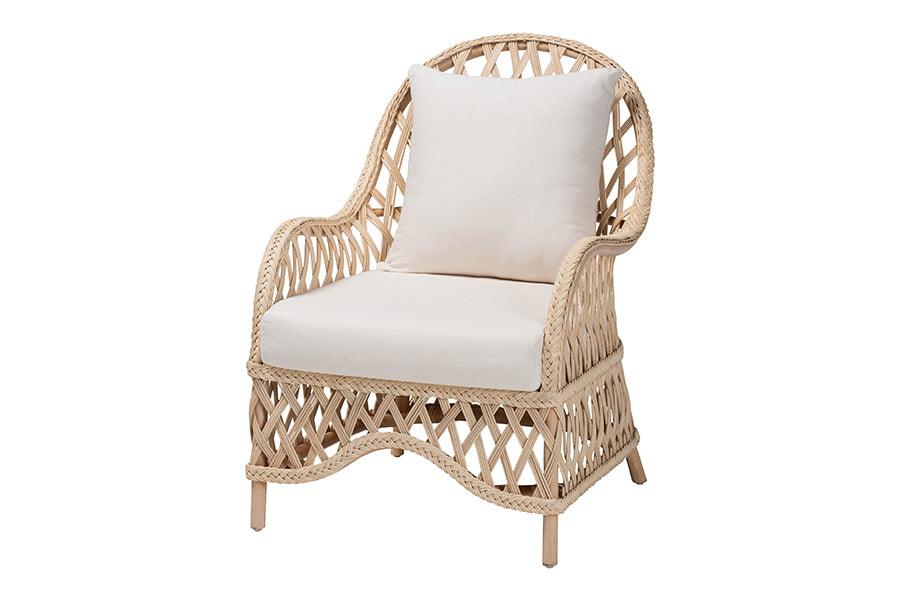 bali & pari Florence Bohemian Braided Rattan Arm Chair