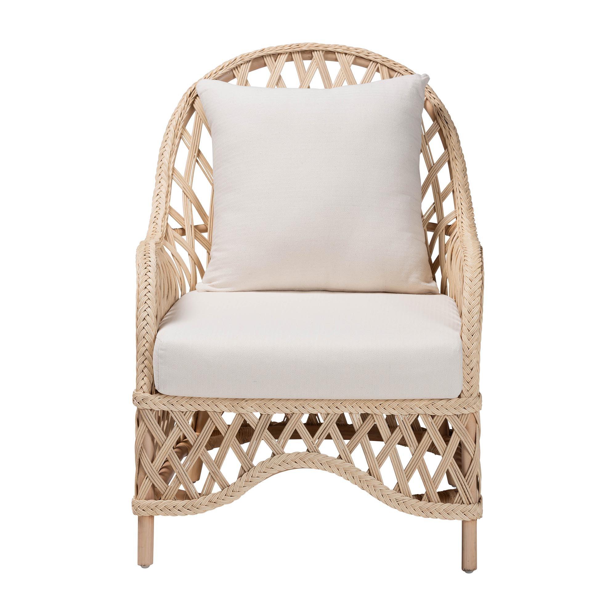 bali & pari Florence Bohemian Braided Rattan Arm Chair