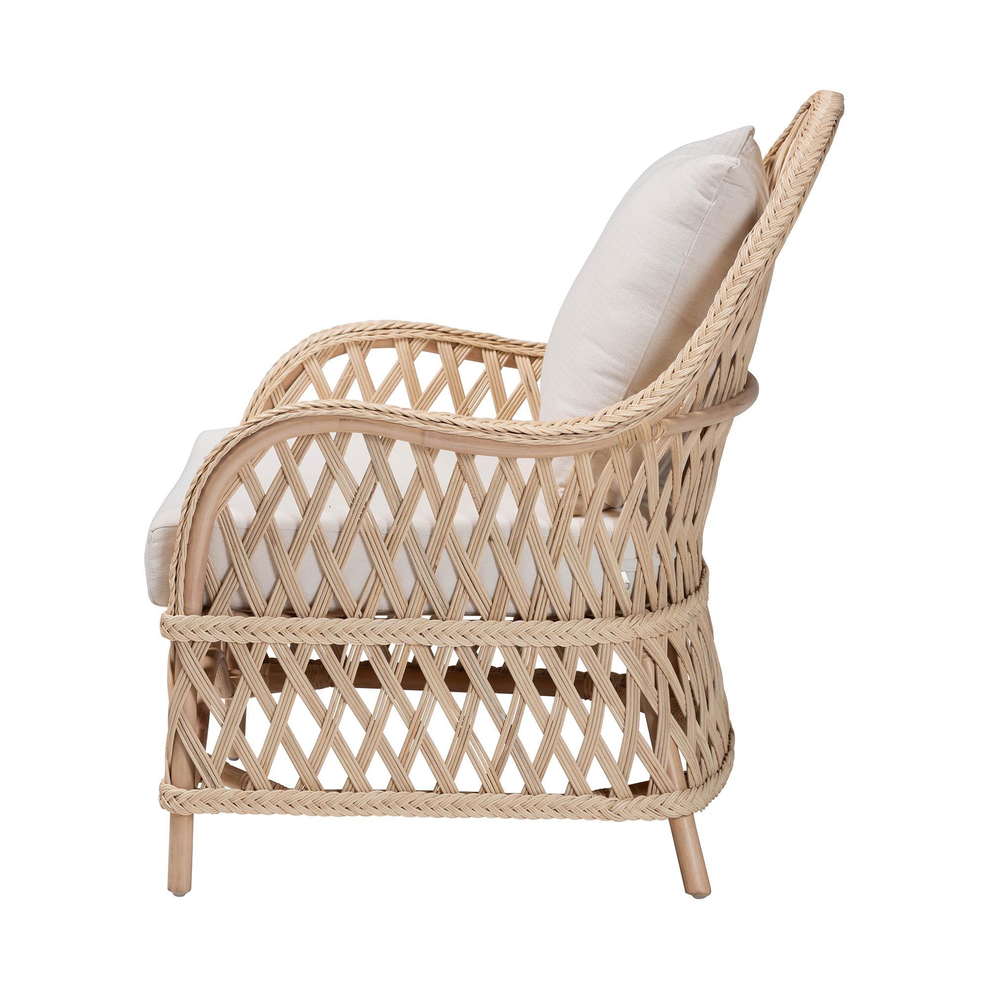 bali & pari Florence Bohemian Braided Rattan Arm Chair
