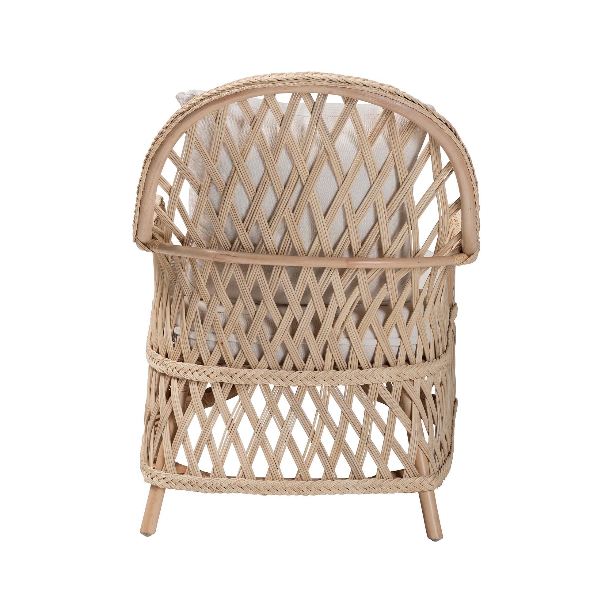 bali & pari Florence Bohemian Braided Rattan Arm Chair