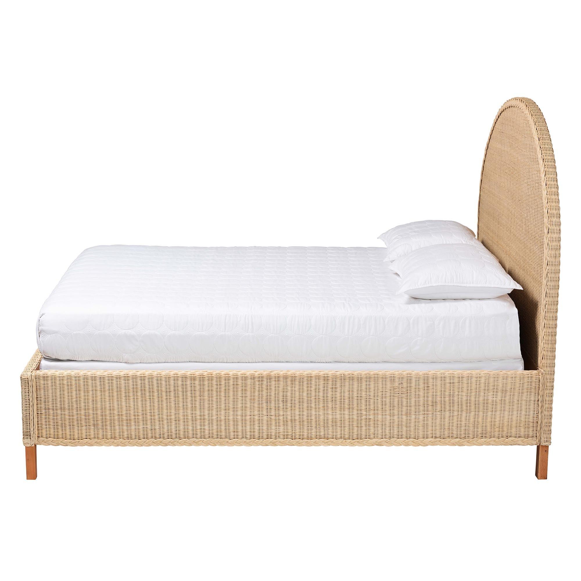 bali & pari Lanica Japandi Sun-Bleached Braided Rattan Bed