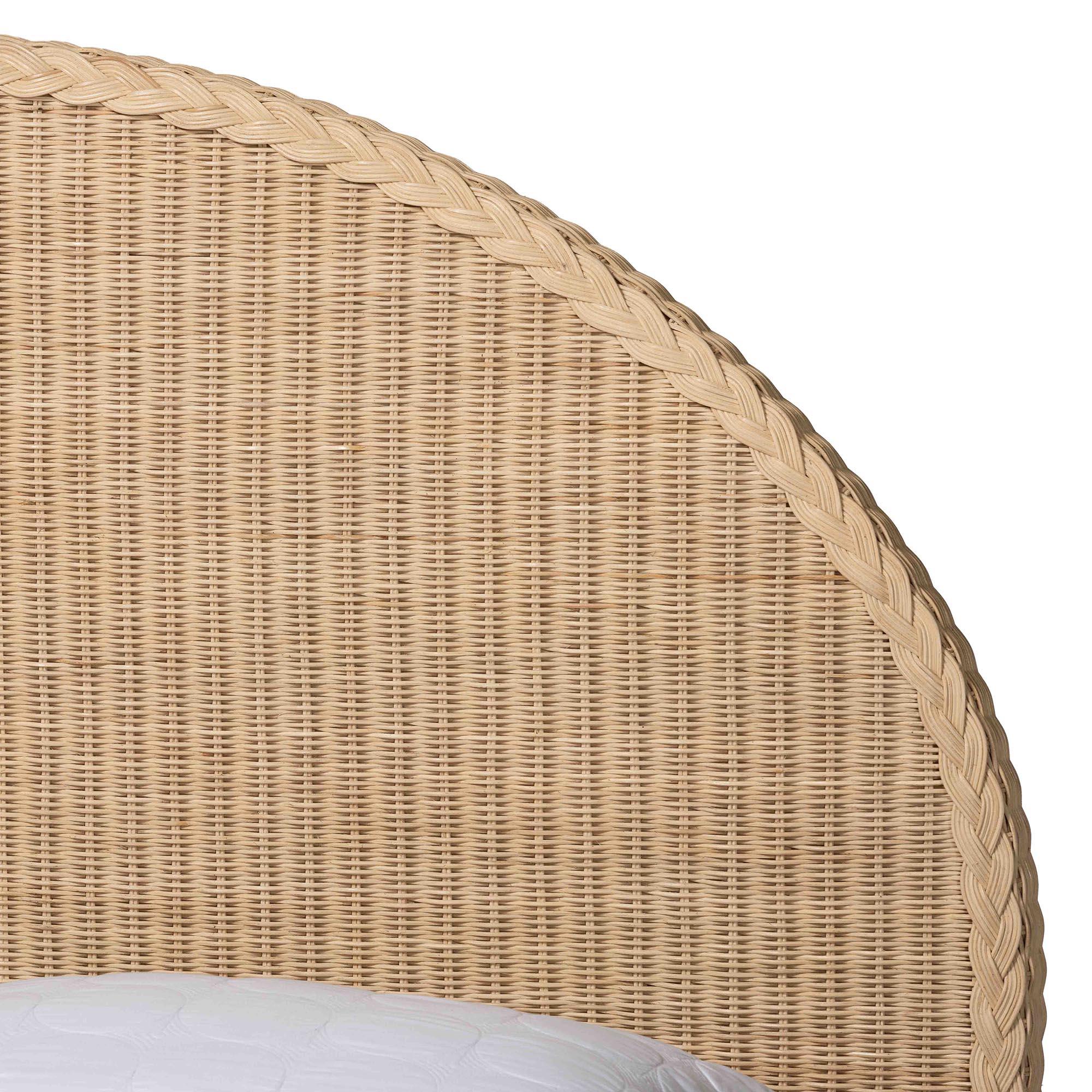 bali & pari Lanica Japandi Sun-Bleached Braided Rattan Bed