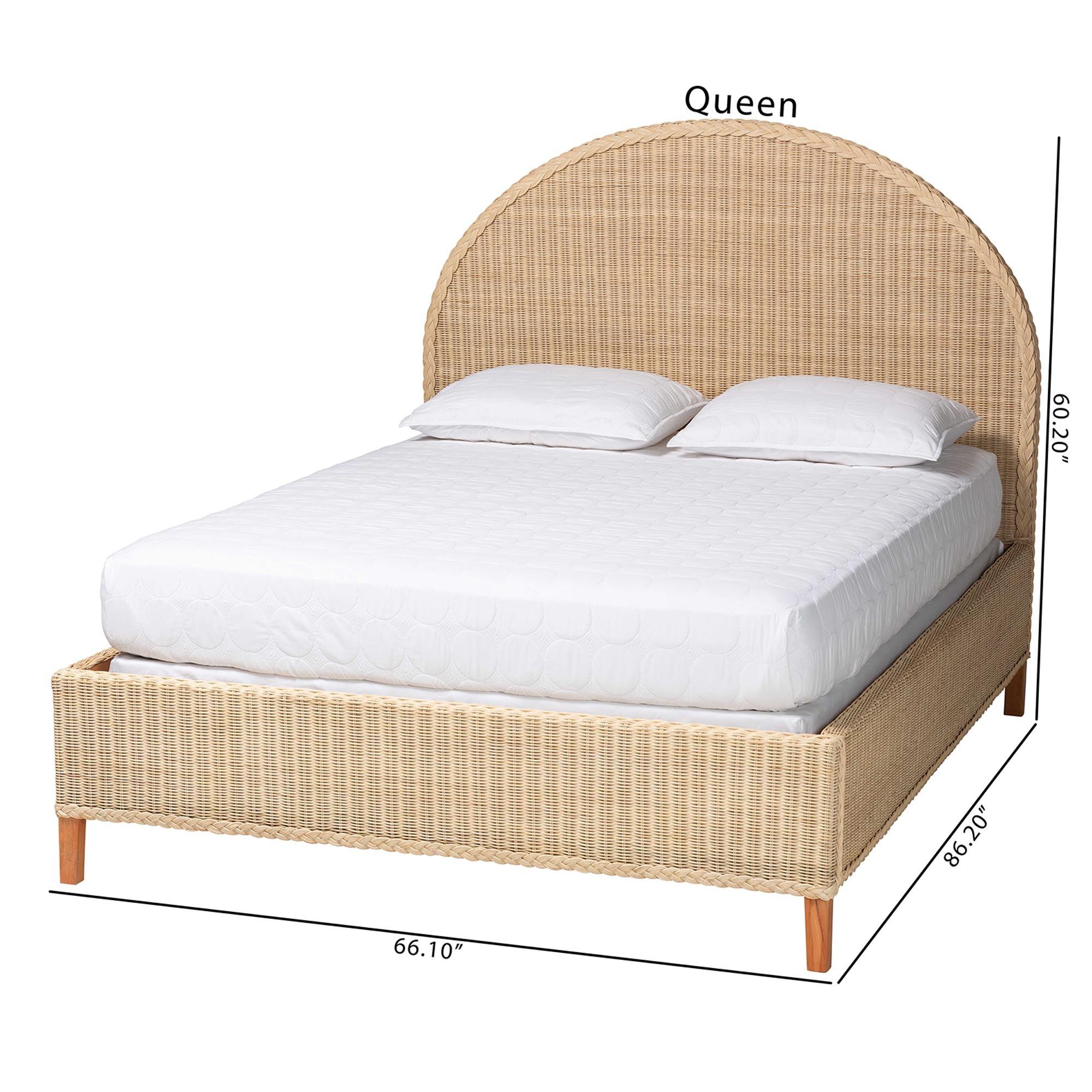 bali & pari Lanica Japandi Sun-Bleached Braided Rattan Bed