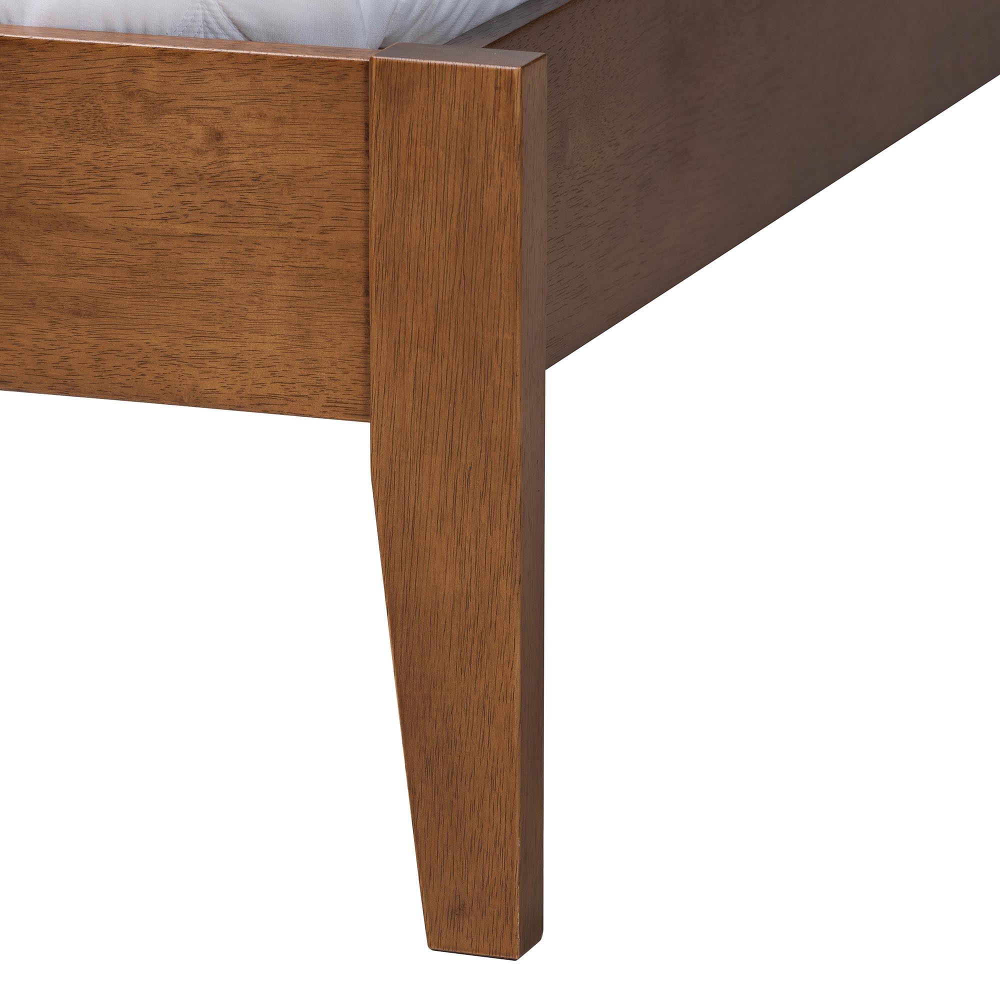 Fleur Mid-Century Woven Rattan Wood Bed