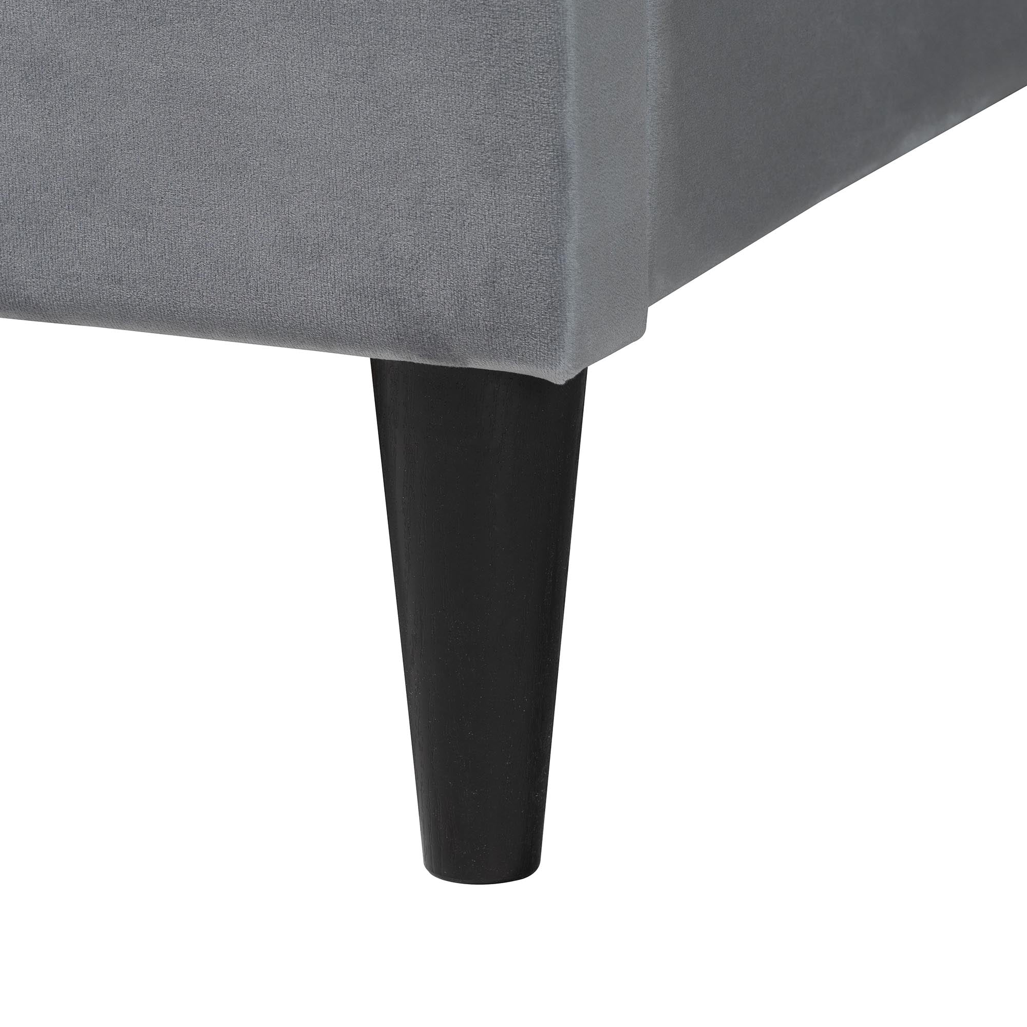 Payne Modern Glam Velvet and Wood Bed