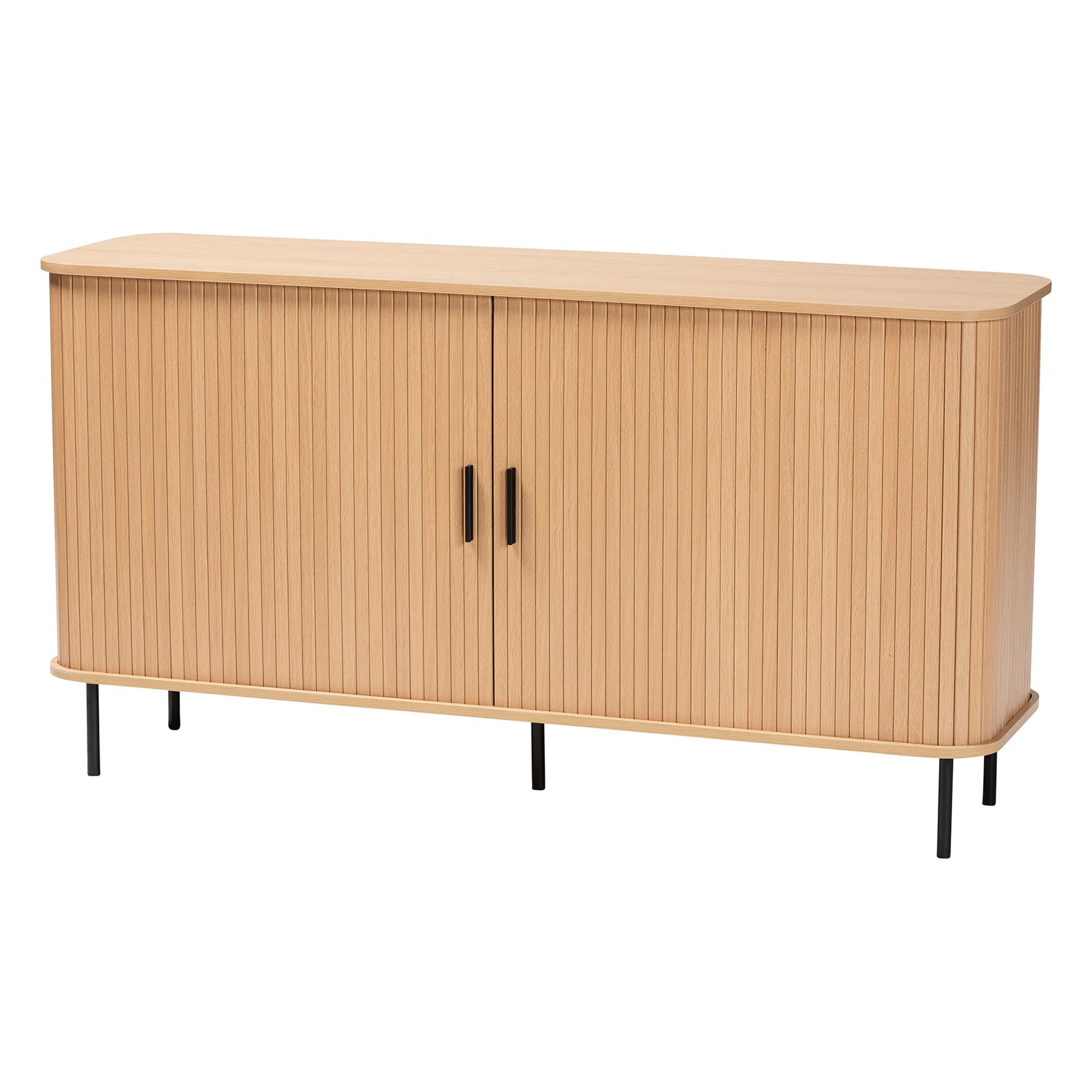 Lucia Fluted Wood Sideboard Mid-Century Modern Buffet