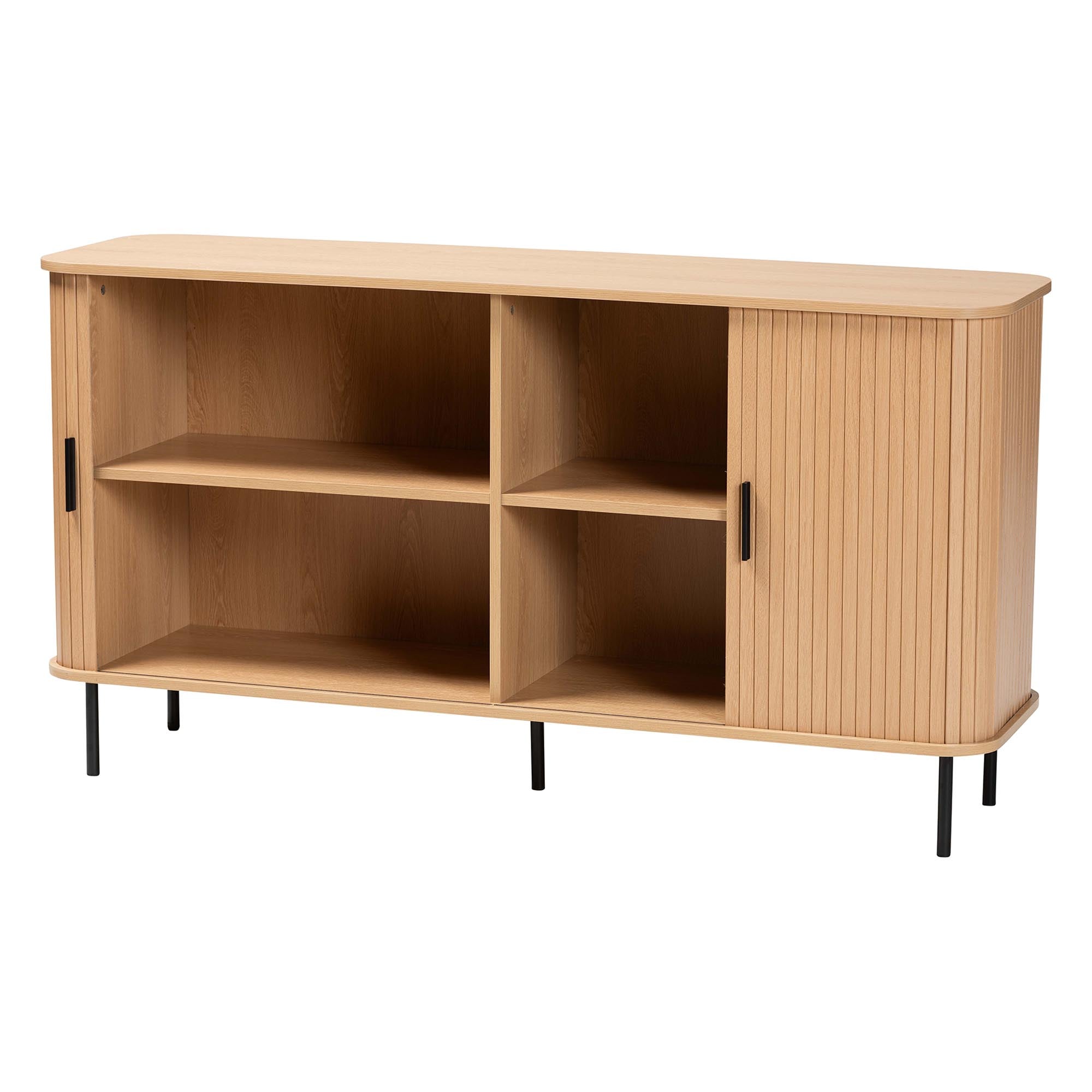 Lucia Fluted Wood Sideboard Mid-Century Modern Buffet